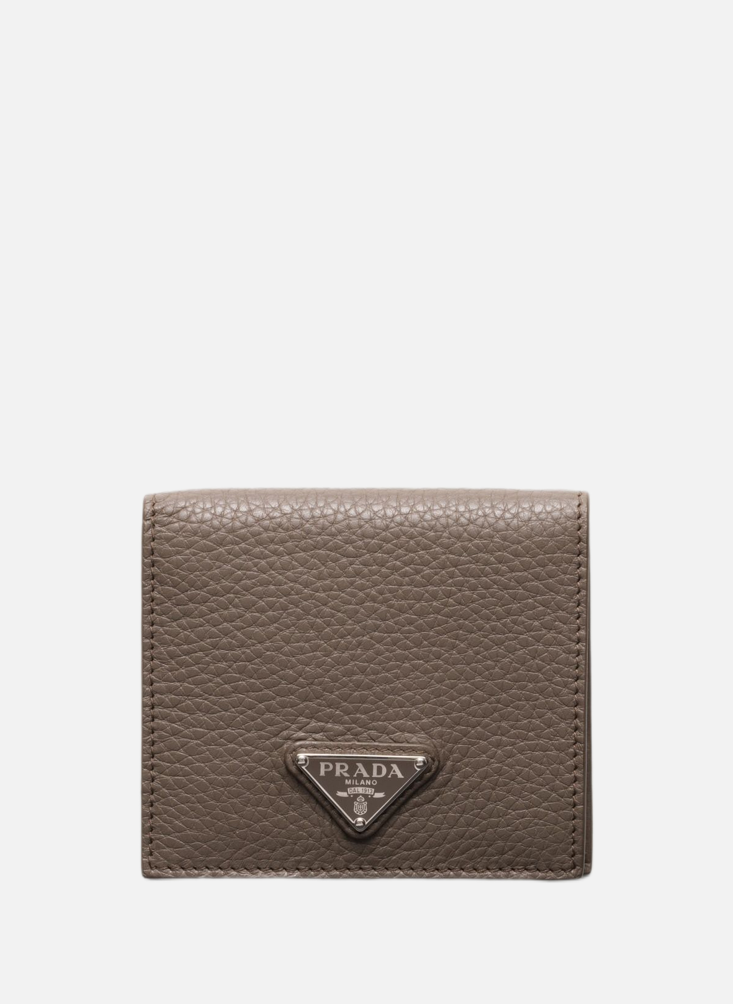 Portefeuille en cuir PRADA Gris