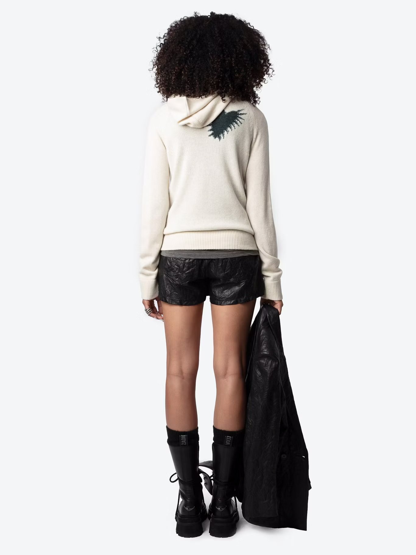 Sweat à capuche en cachemire moony ZADIG&VOLTAIRE Blanc