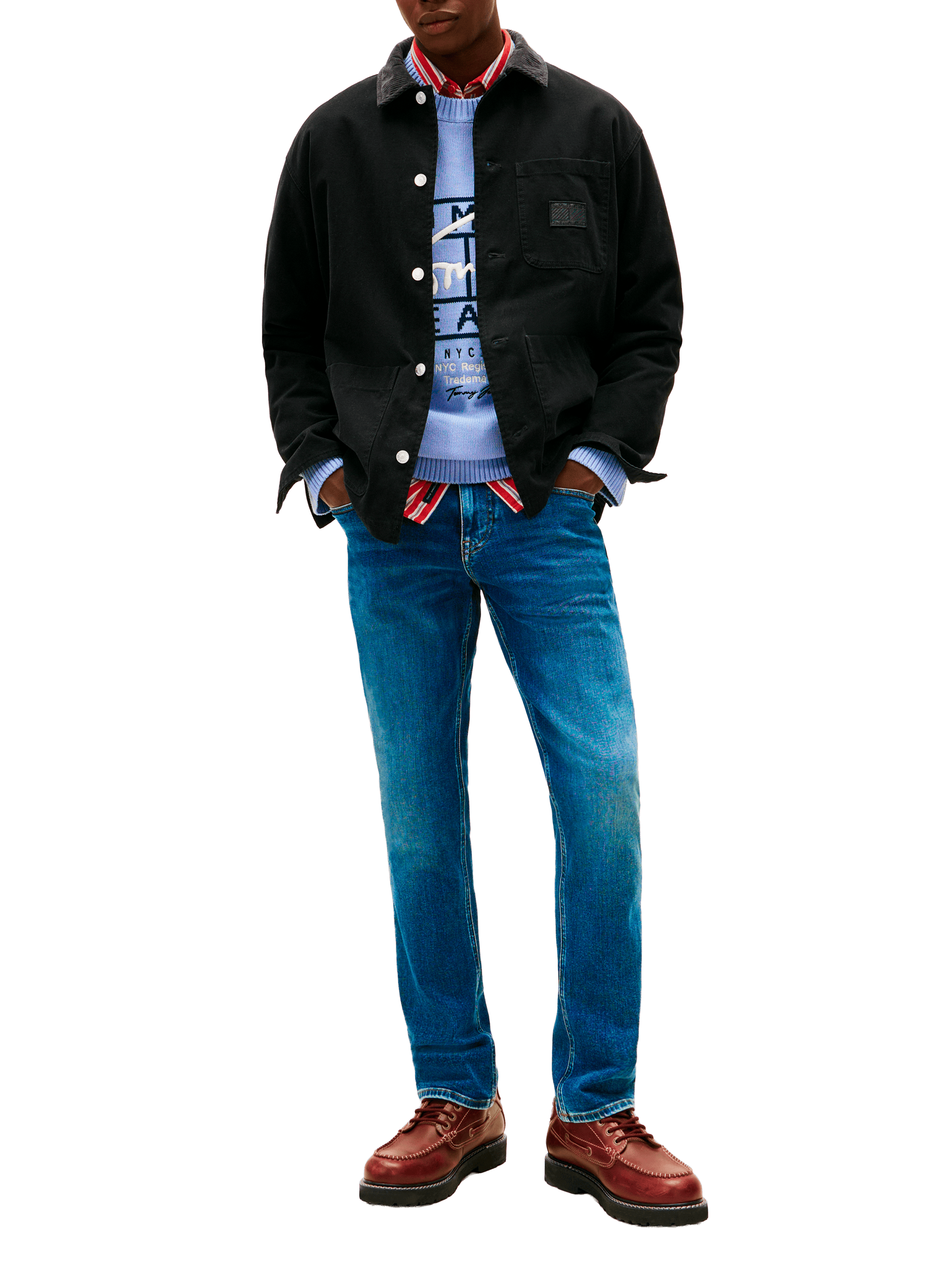 Jean coupe slim en coton mélangé TOMMY HILFIGER Bleu