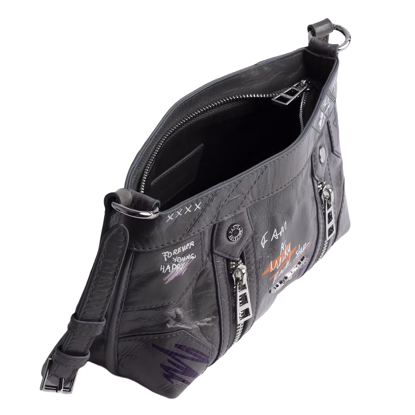 Sac banvoulière en cuir sunny mood ZADIG&VOLTAIRE Gris