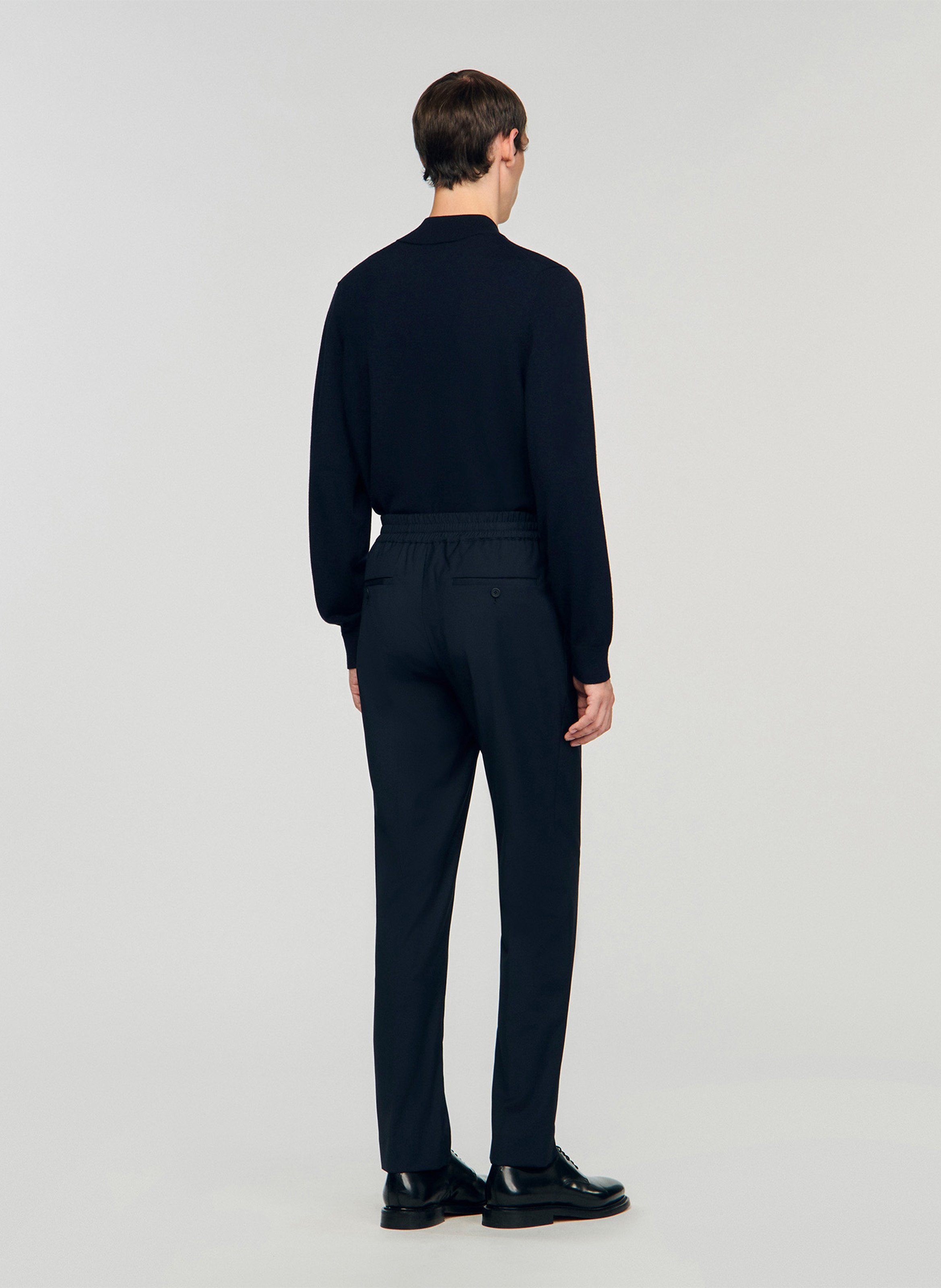 Pantalon droit élastiqué SANDRO Bleu