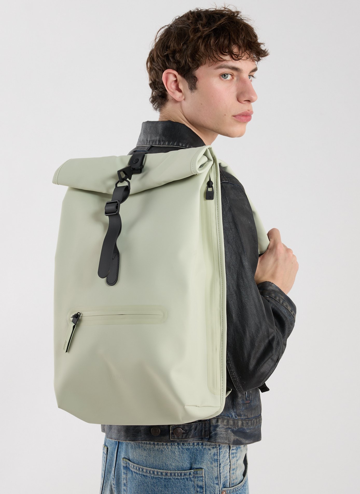Rolltop backpack RAINS Green