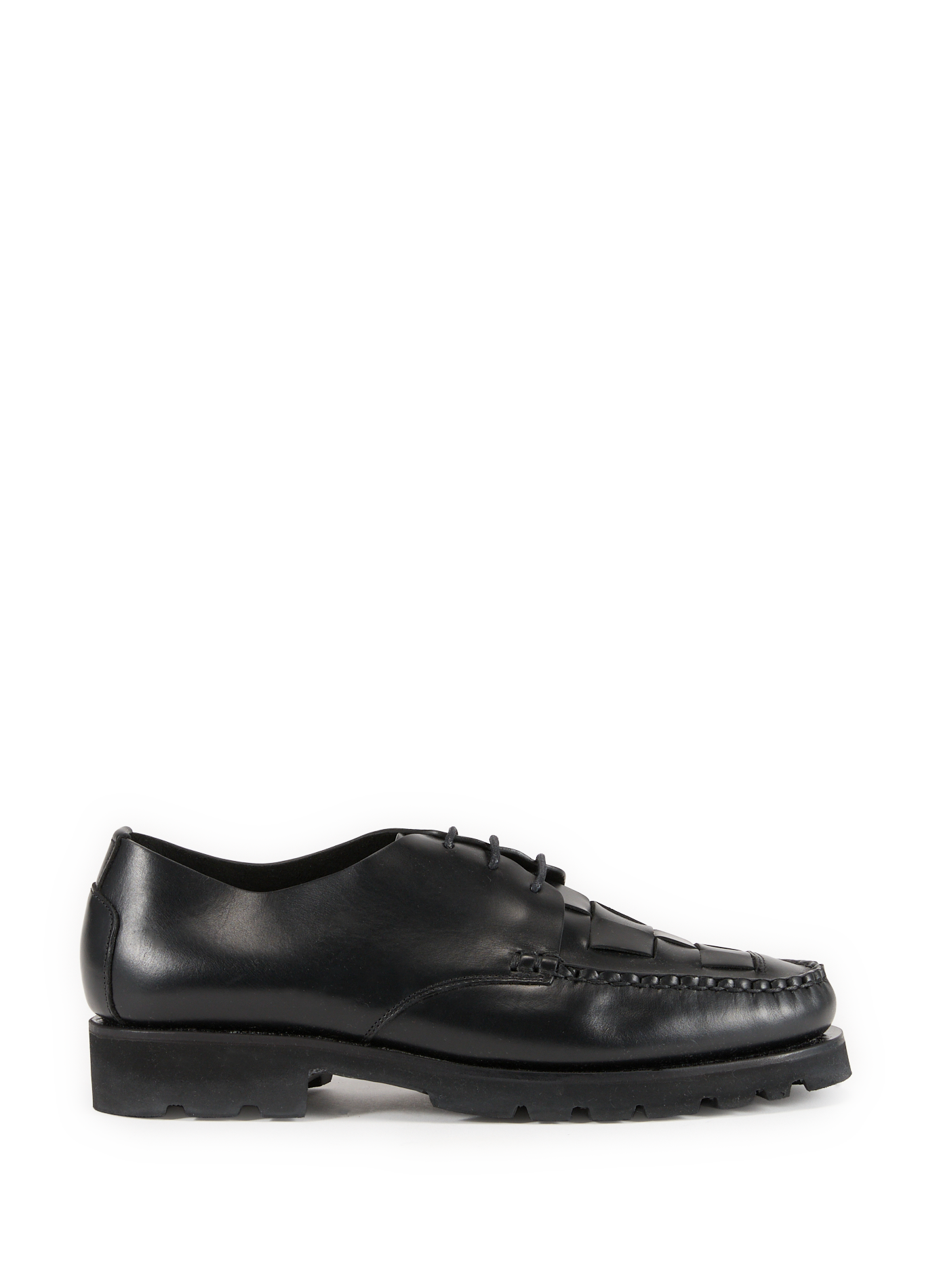 Scalloped leather loafers HEREU Black