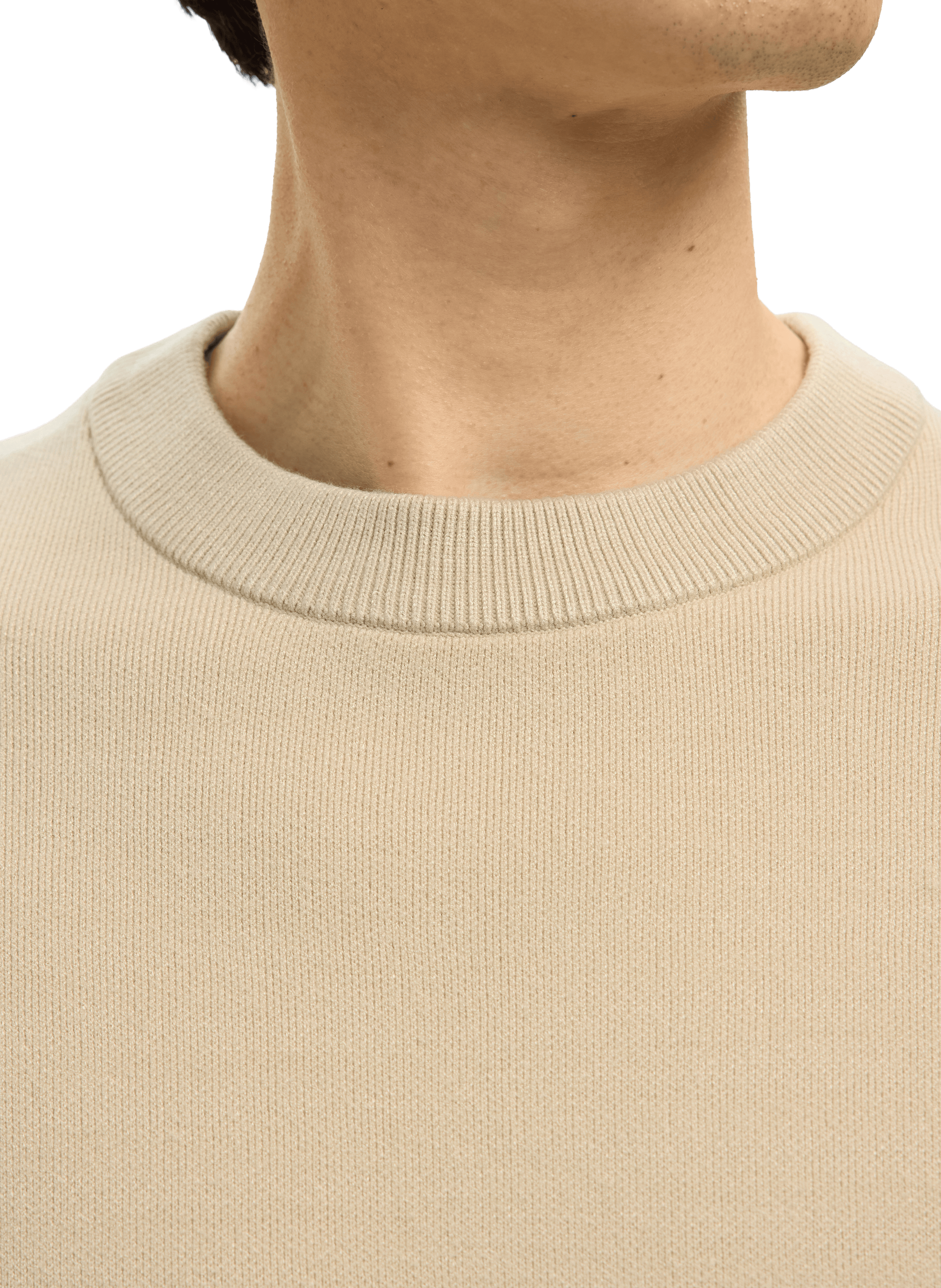 Pull droit à col côtelé SELECTED Beige