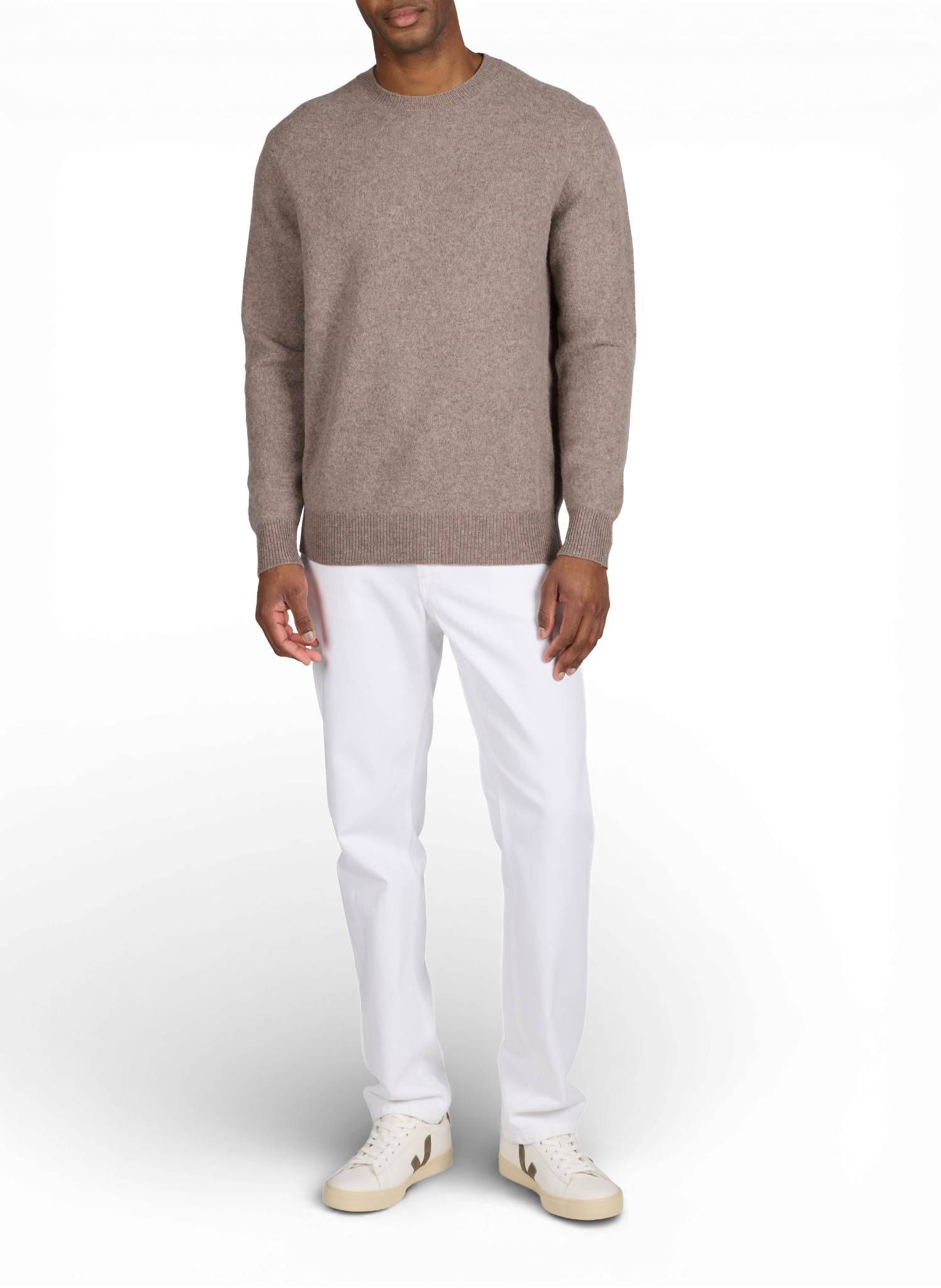 Round neck merino wool sweater ANNARR Brown