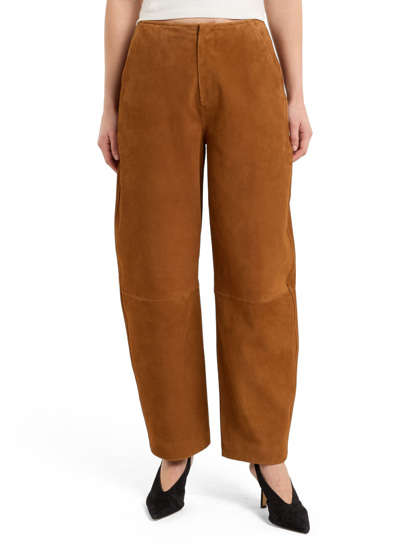 Pantalon Arell en cuir suède SAISON 1865 Marron