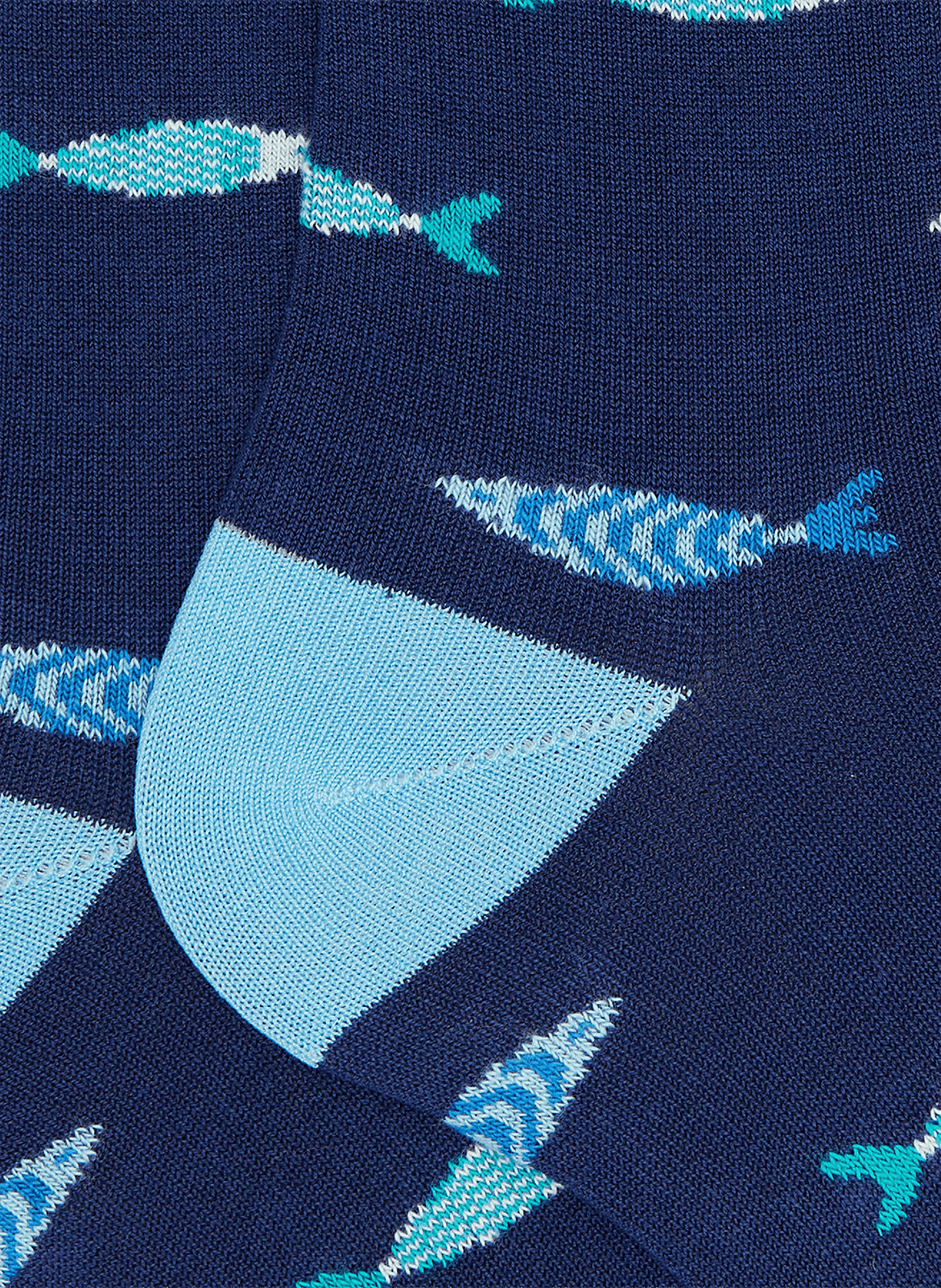 Mid-calf fish patterned cotton blend socks DORÉ DORÉ Blue