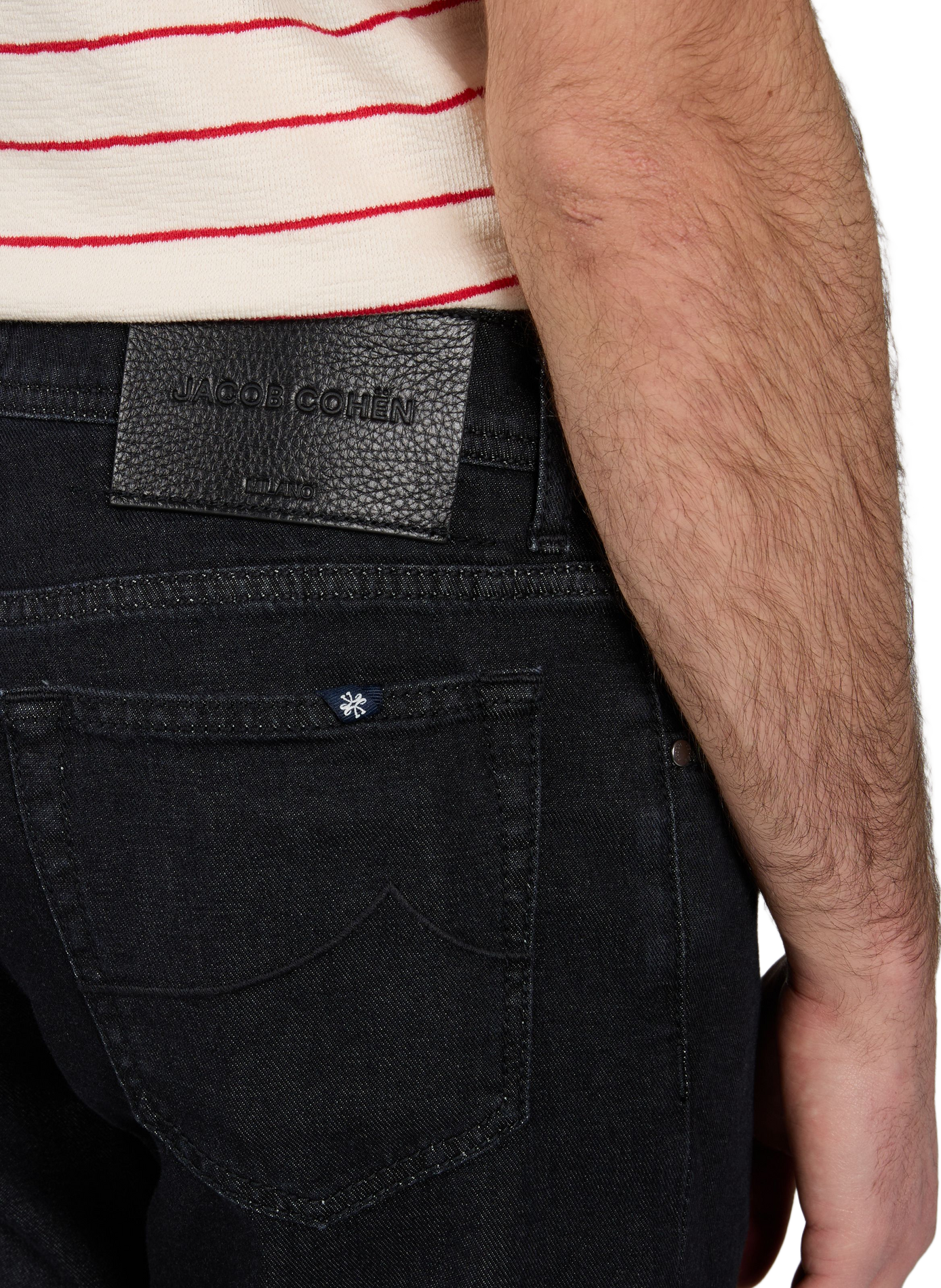 Straight-cut cotton-blend jeans JACOB COHEN Black