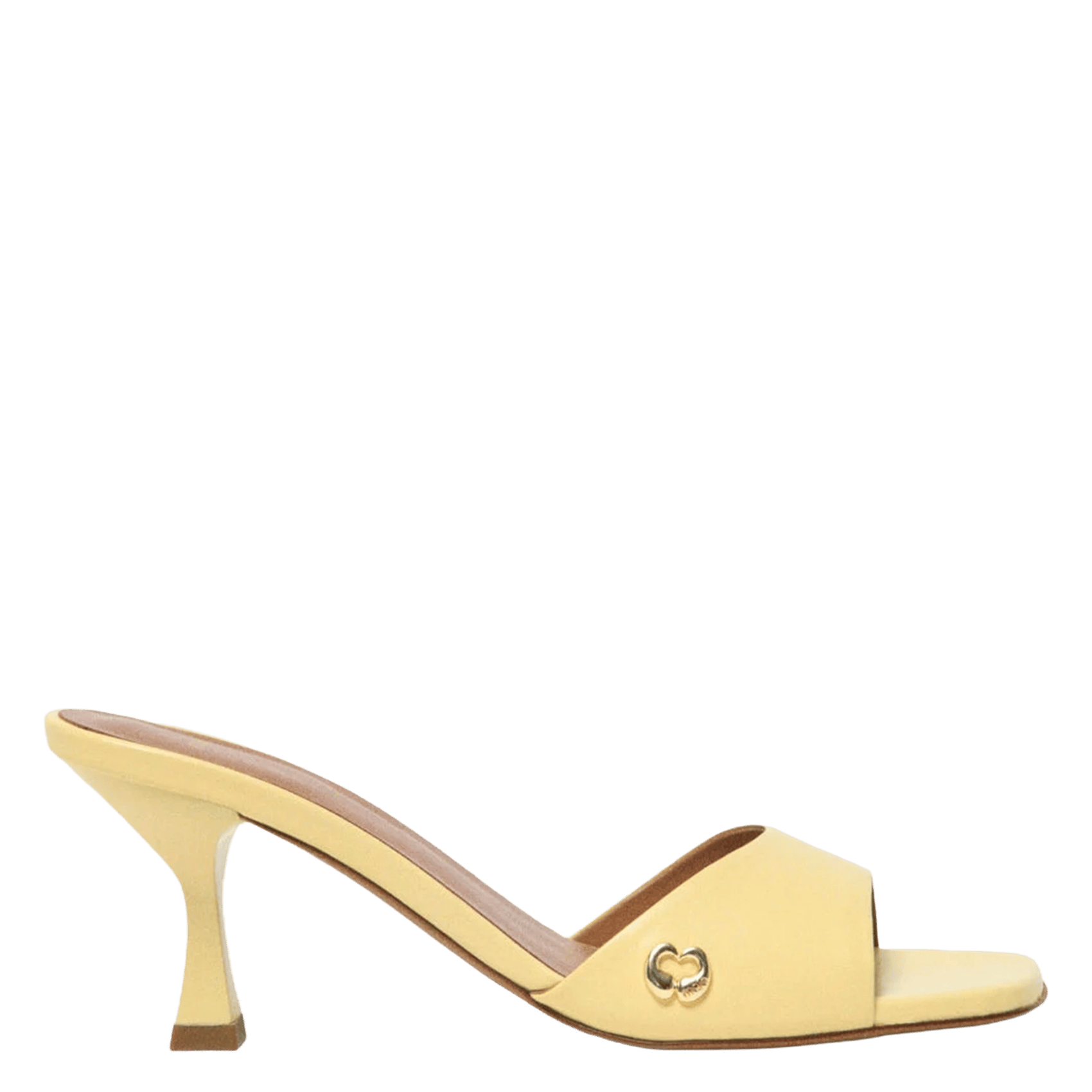 Mules à talons en cuir MAJE Jaune