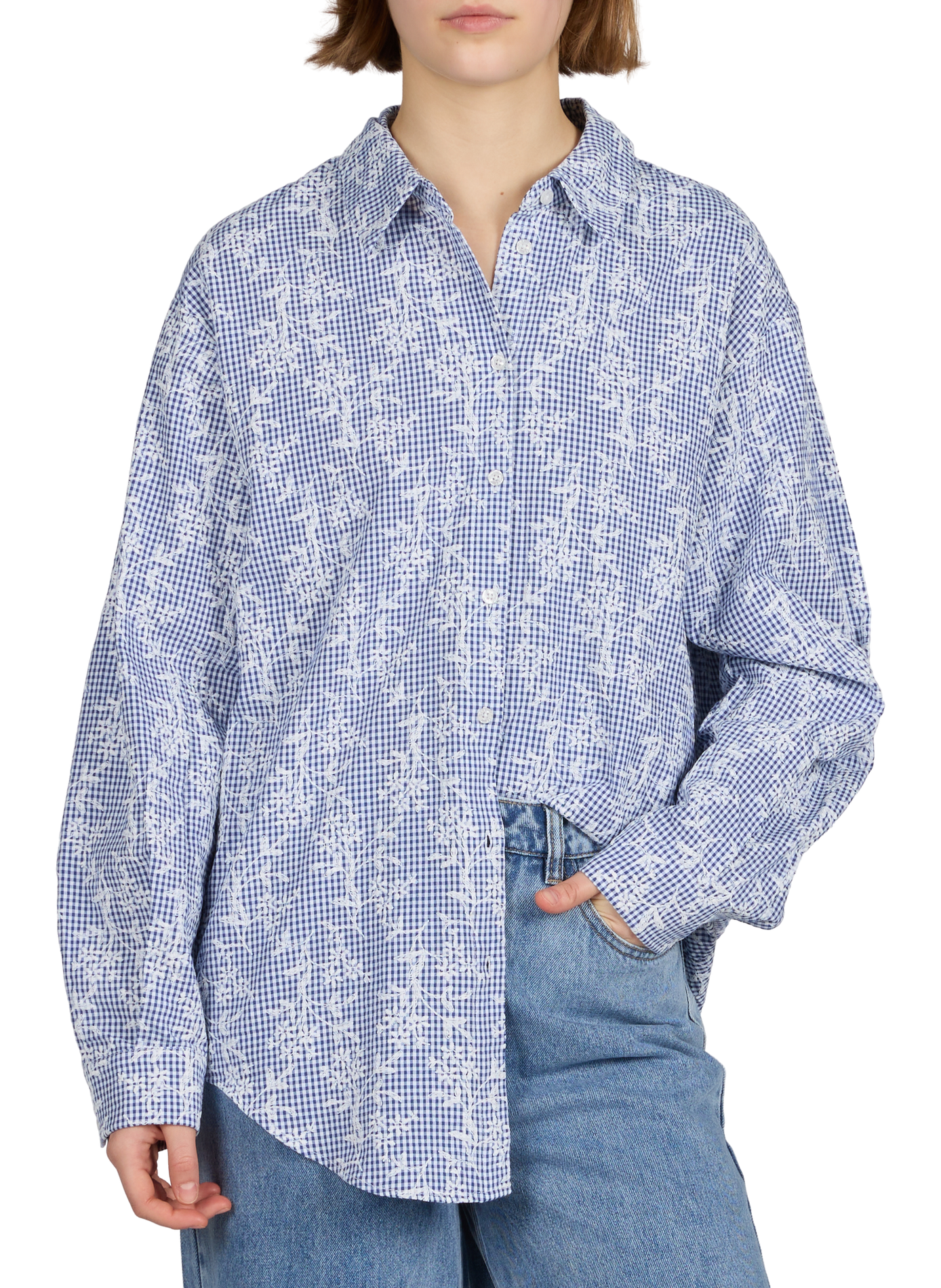 Chemisier droit Objciara imprimé en coton OBJECT Bleu