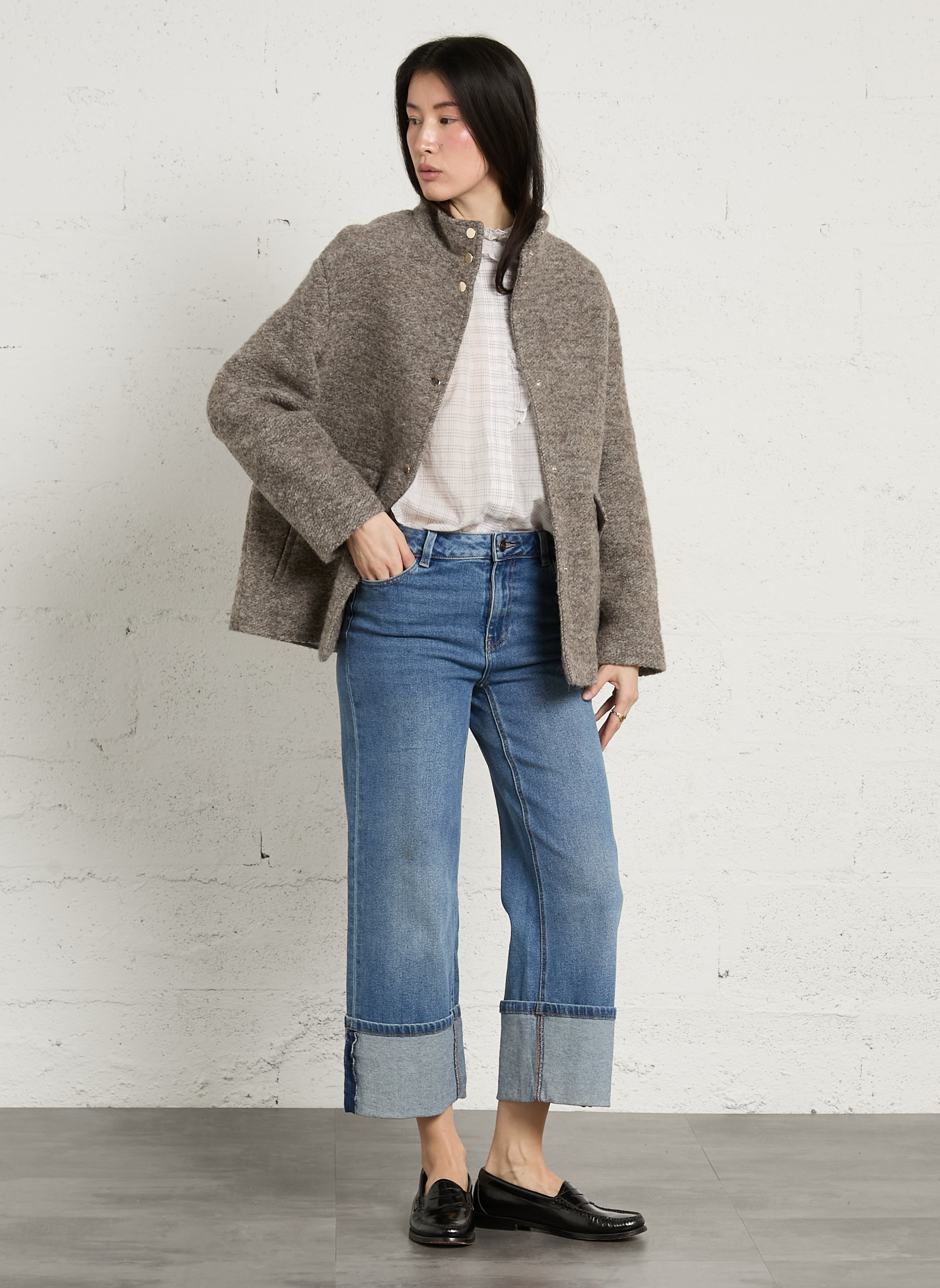 Veste col montant en laine mélangée freddy MAISON 123 Gris