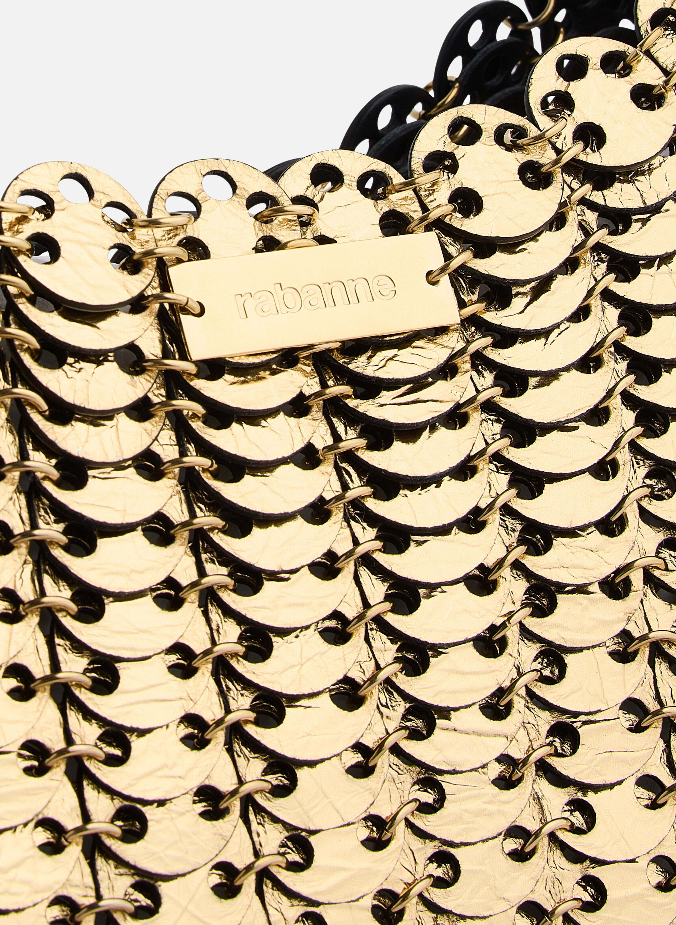 Sac moon hobo flip en cuir réversible RABANNE Noir