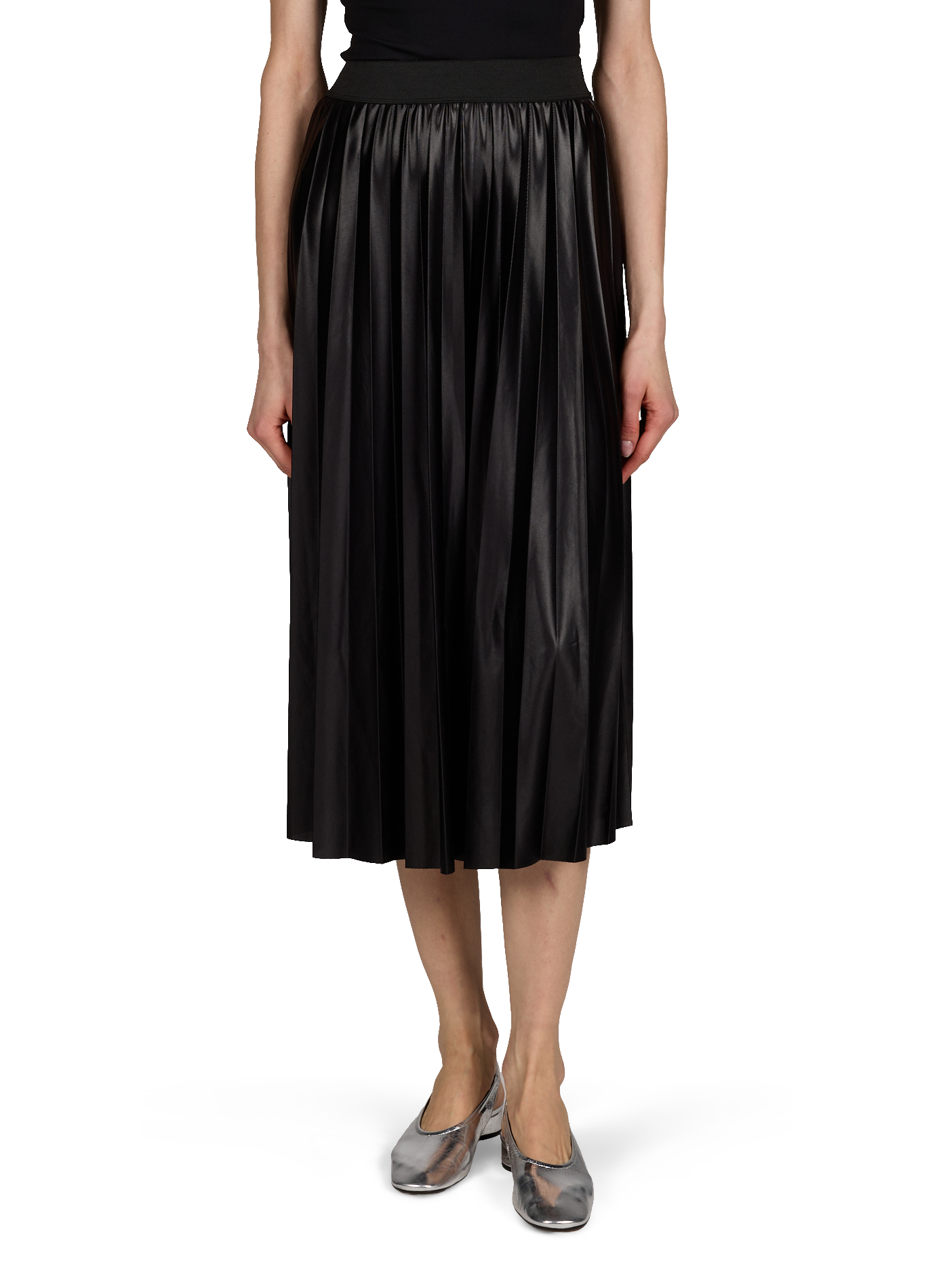 Jupe midi plissée VILA Noir