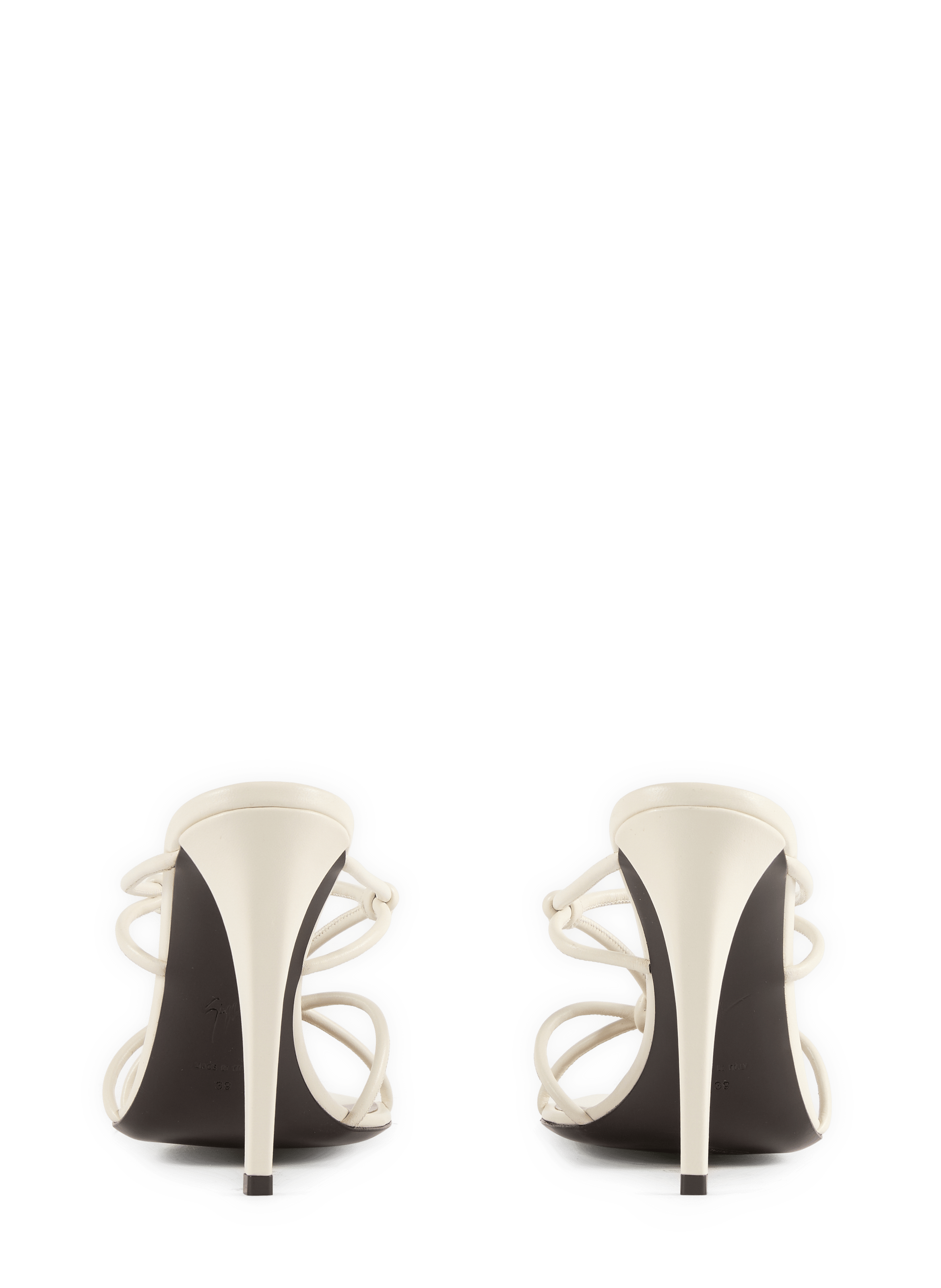 Sandales à talon GZ Key Mule 105 en cuir GIUSEPPE ZANOTTI Blanc