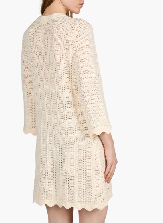 Short dress in openwork cotton knit White Petite mendigote - Women | Printemps.com Short dress in openwork cotton knit White Petite mendigote - Women | Printemps.com