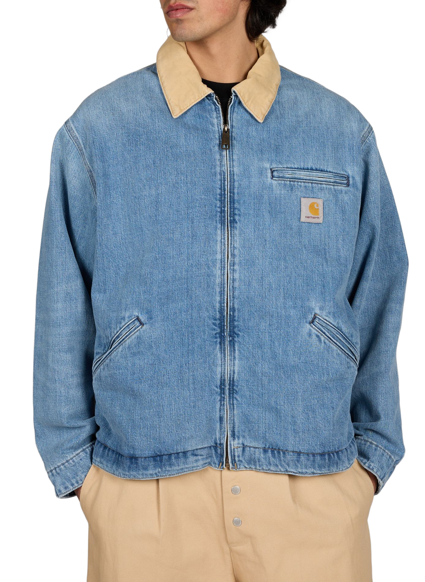 Veste denim zippée à poche poitrine en coton CARHARTT WIP Bleu