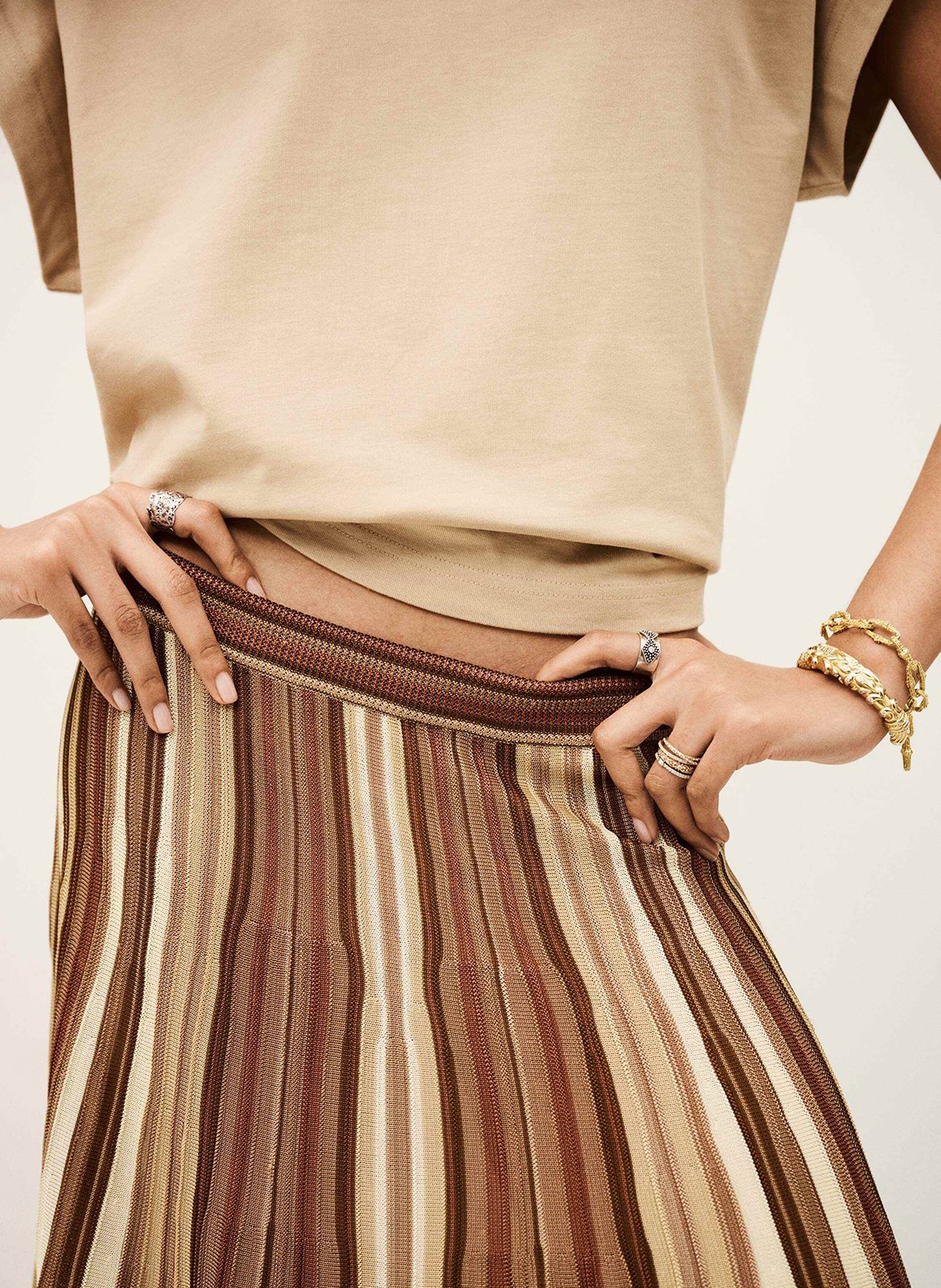 Jupe longue plissée rima BA&SH Multicolore