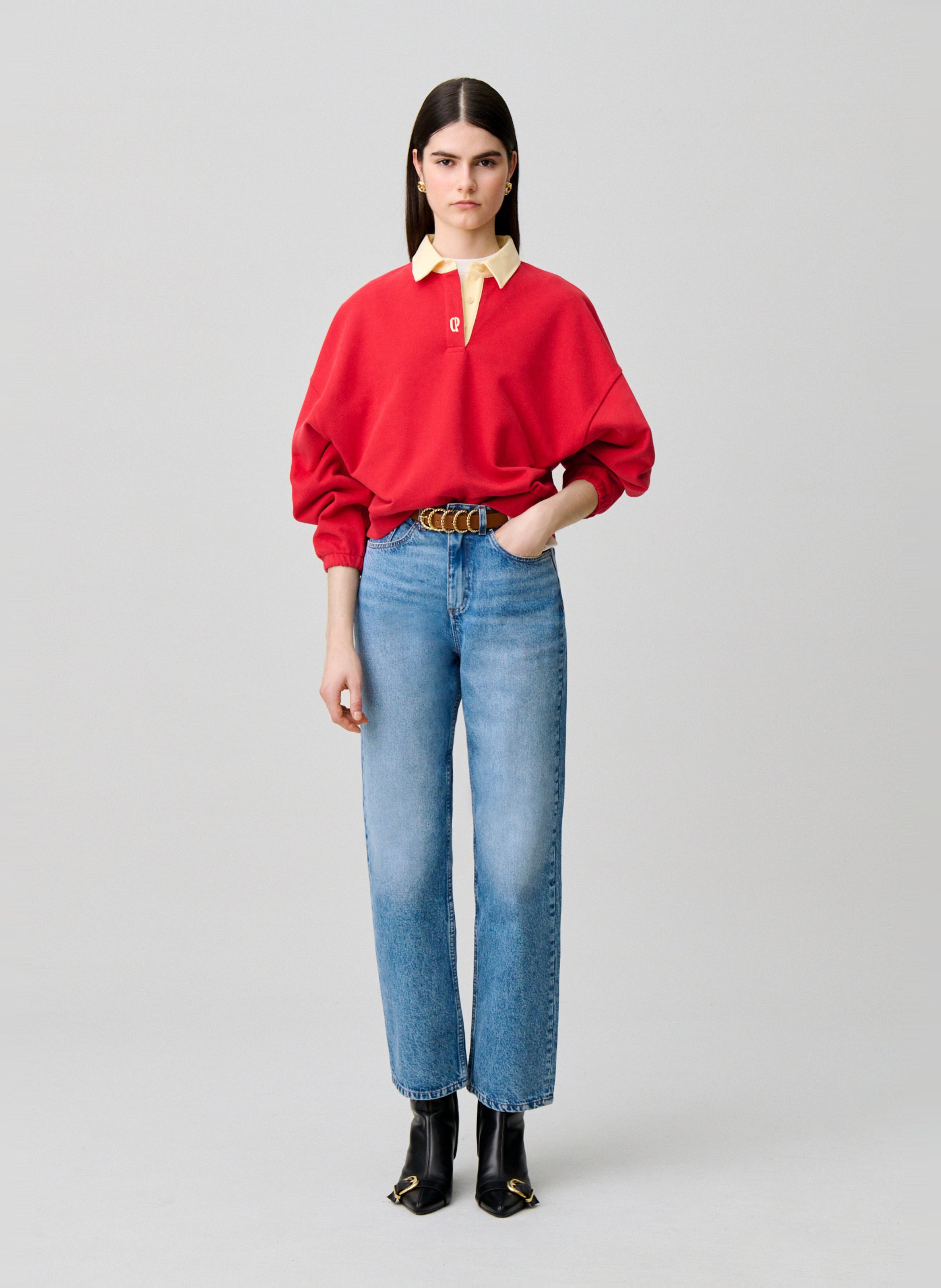 Sweat oversize en coton CLAUDIE PIERLOT Rouge