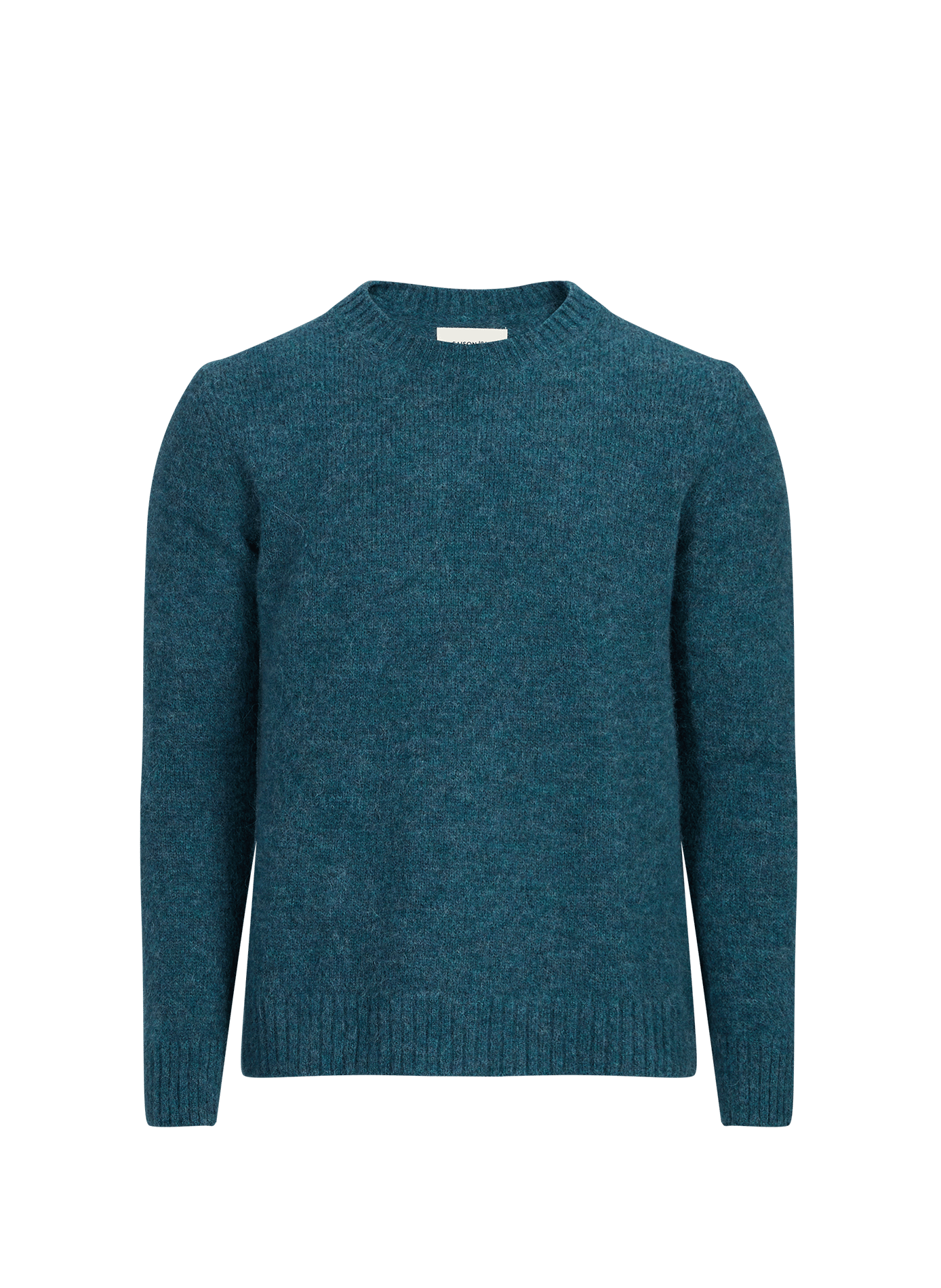 Rundhalsausschnitt-Pullover aus gemischtem Alpakawolle-Gemisch. SAISON 1865 Blau