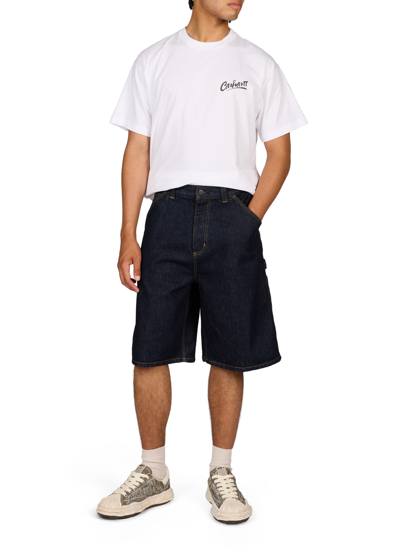 Short large à boucle de marteau en coton CARHARTT WIP Bleu