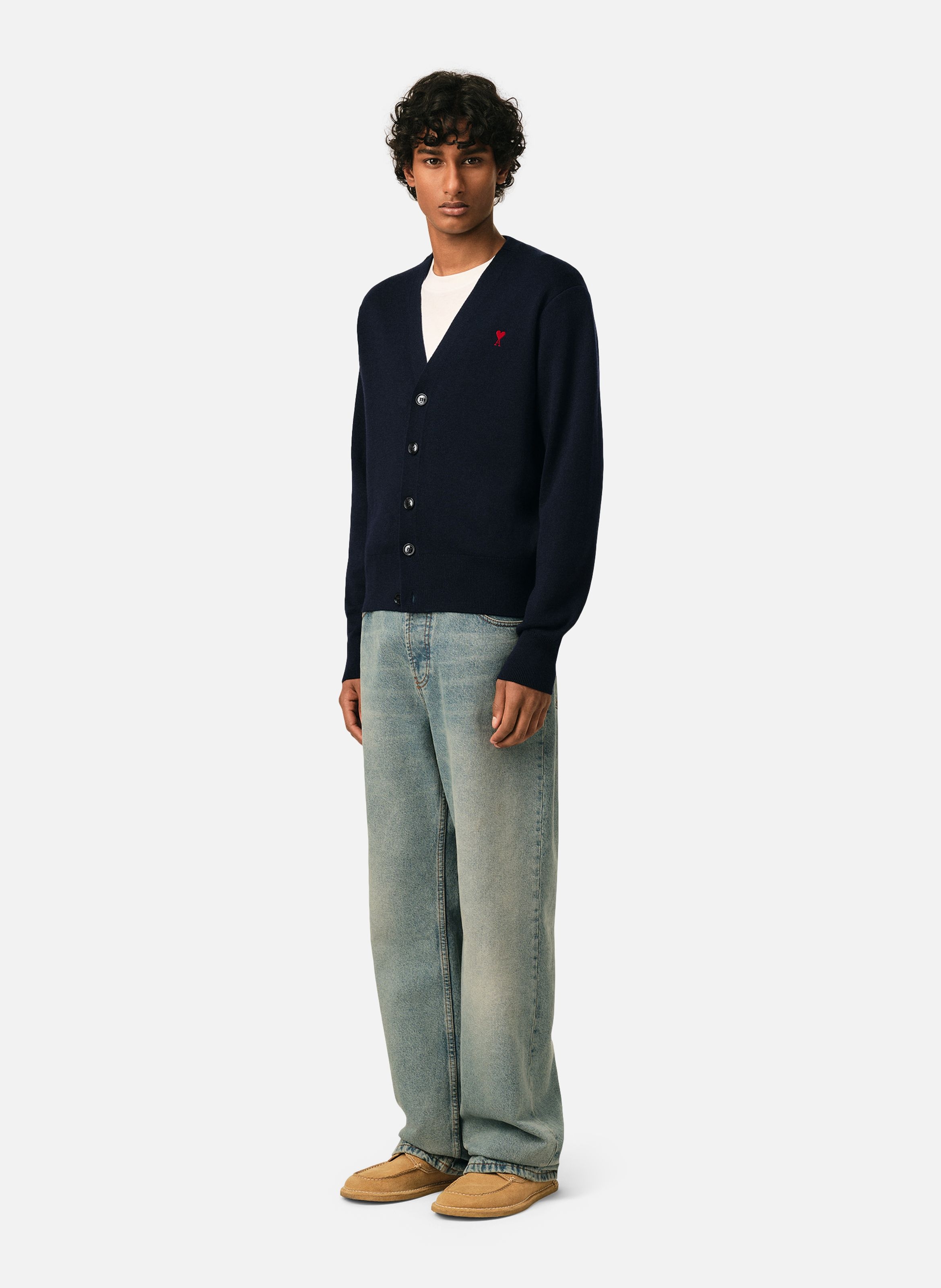 Cardigan ami de coeur en laine AMI PARIS Bleu
