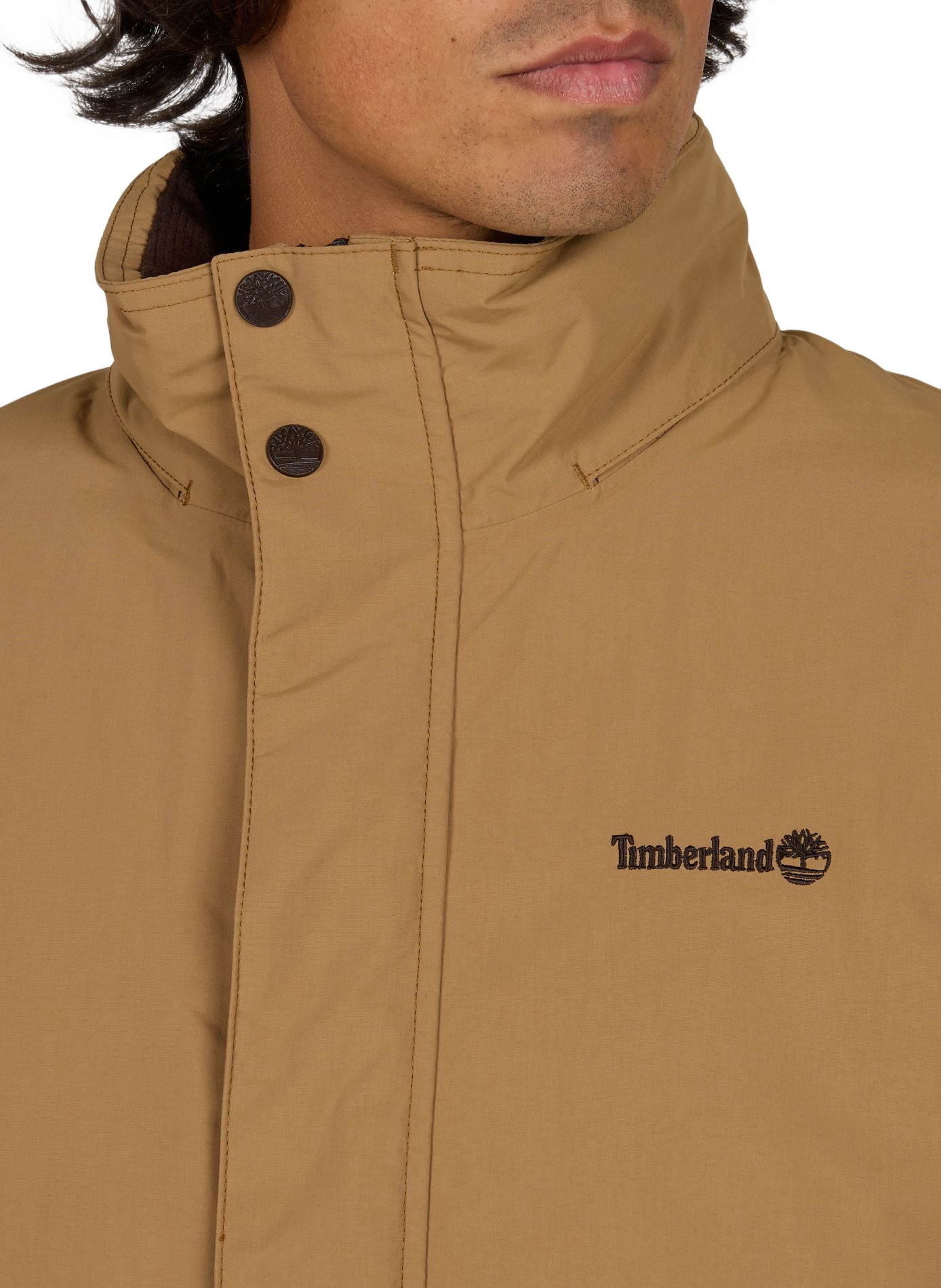 Rechte jas met capuchon en opstaande kraag TIMBERLAND Beige