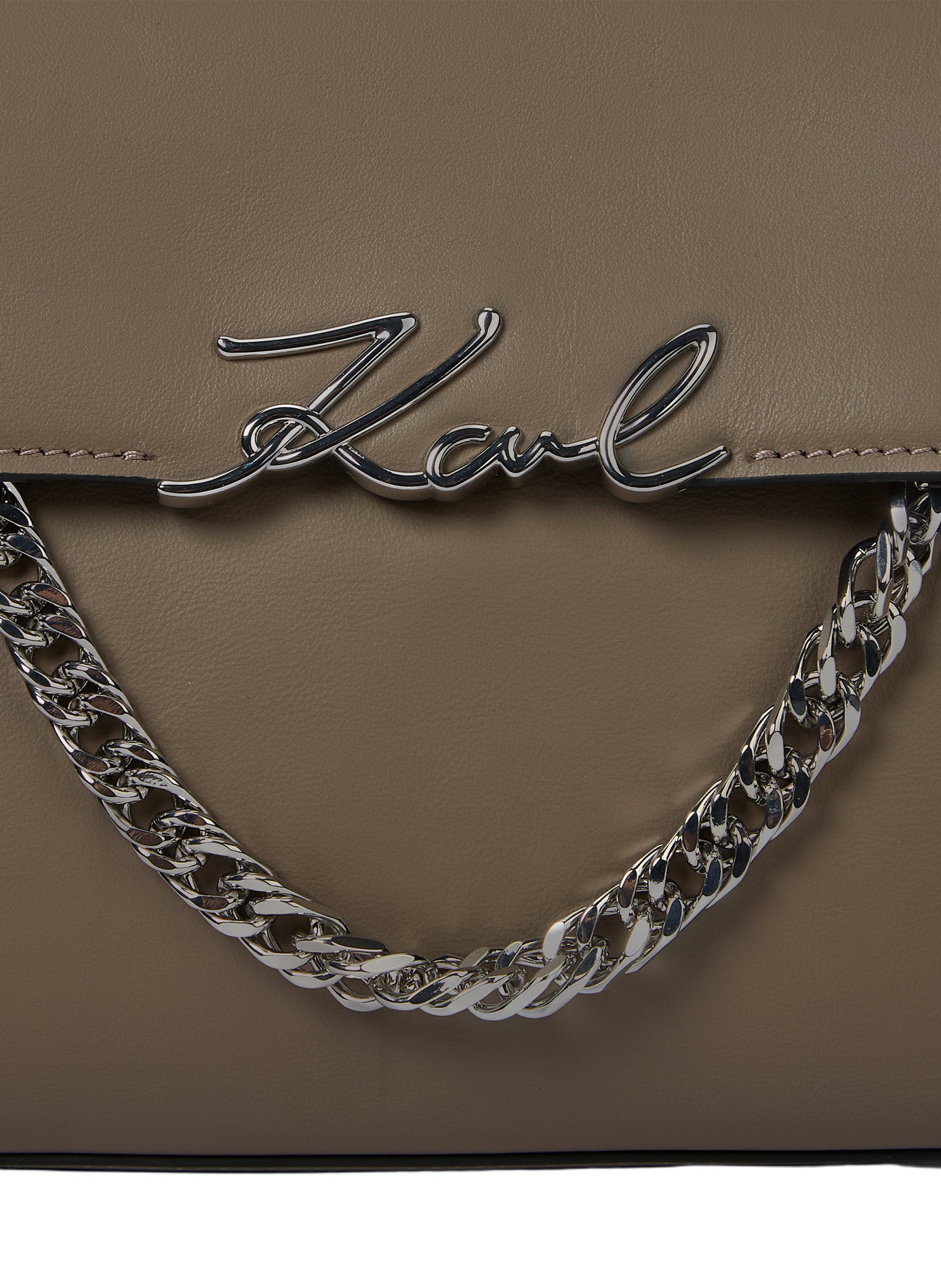K/Signature mixed leather handbag KARL LAGERFELD Grey