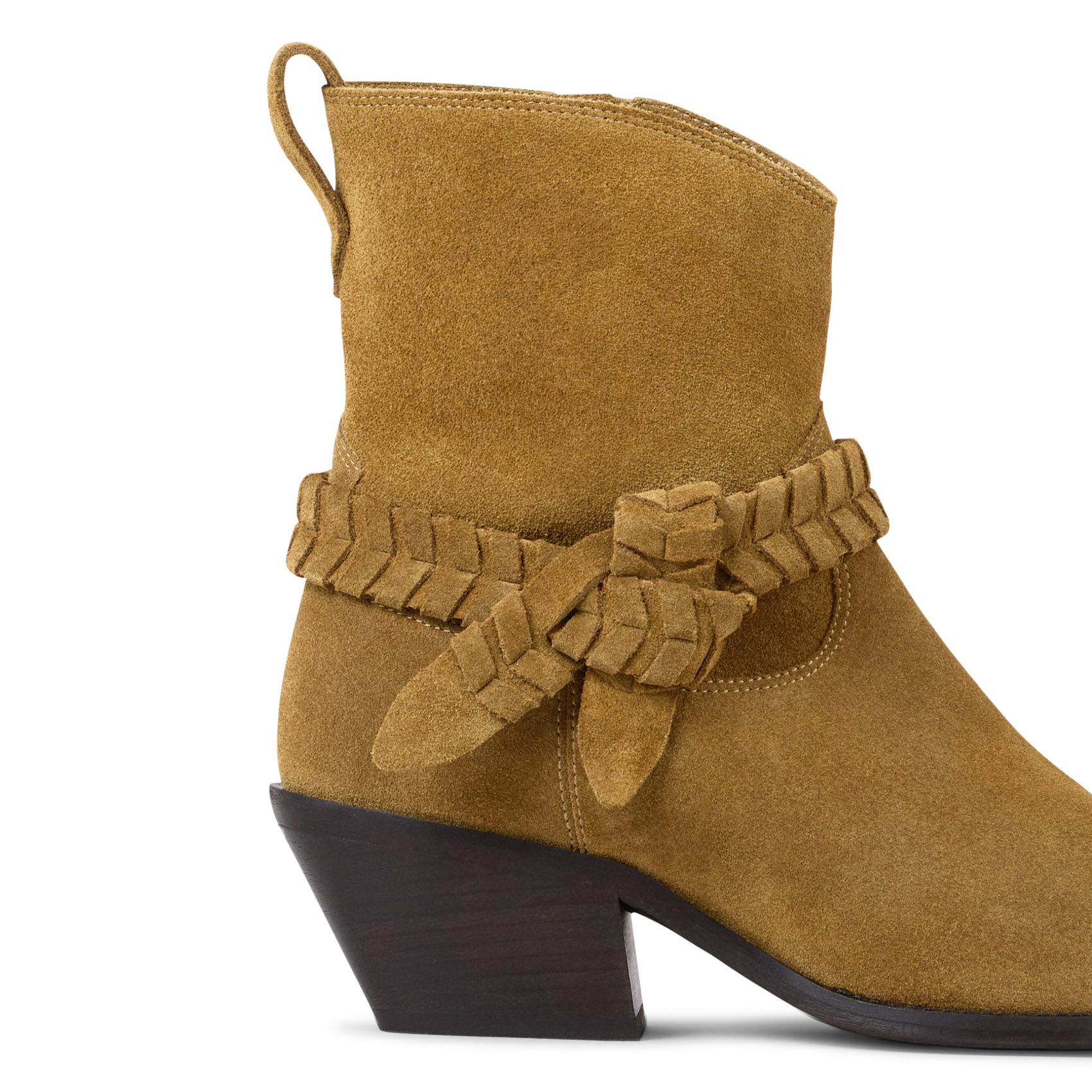 Bottines bout pointu en cuir low cowby BA&SH Marron