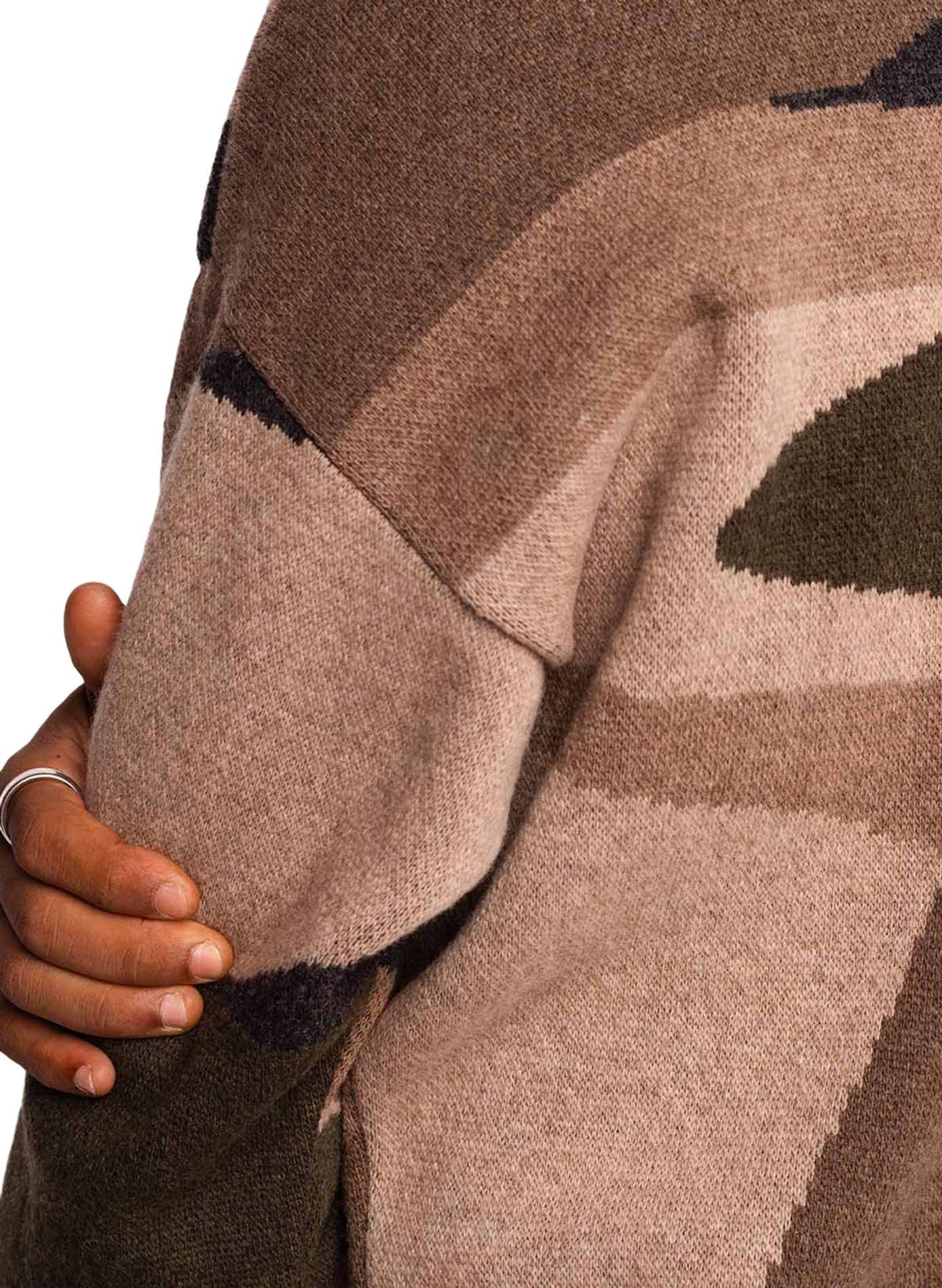 Pull col rond en laine OLOW Beige
