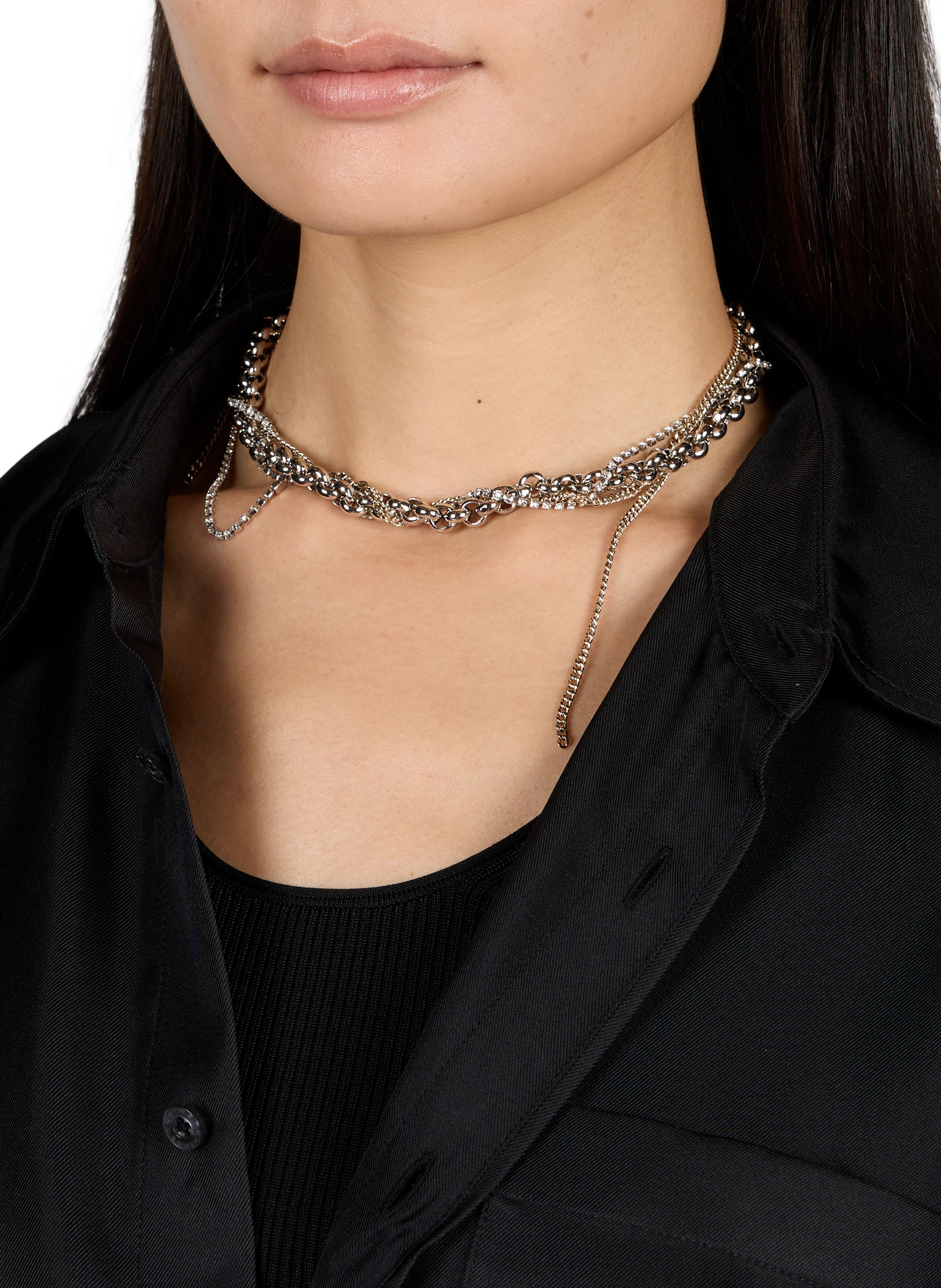 Ketting met hoge kraag Célina JUSTINE CLENQUET Zilver