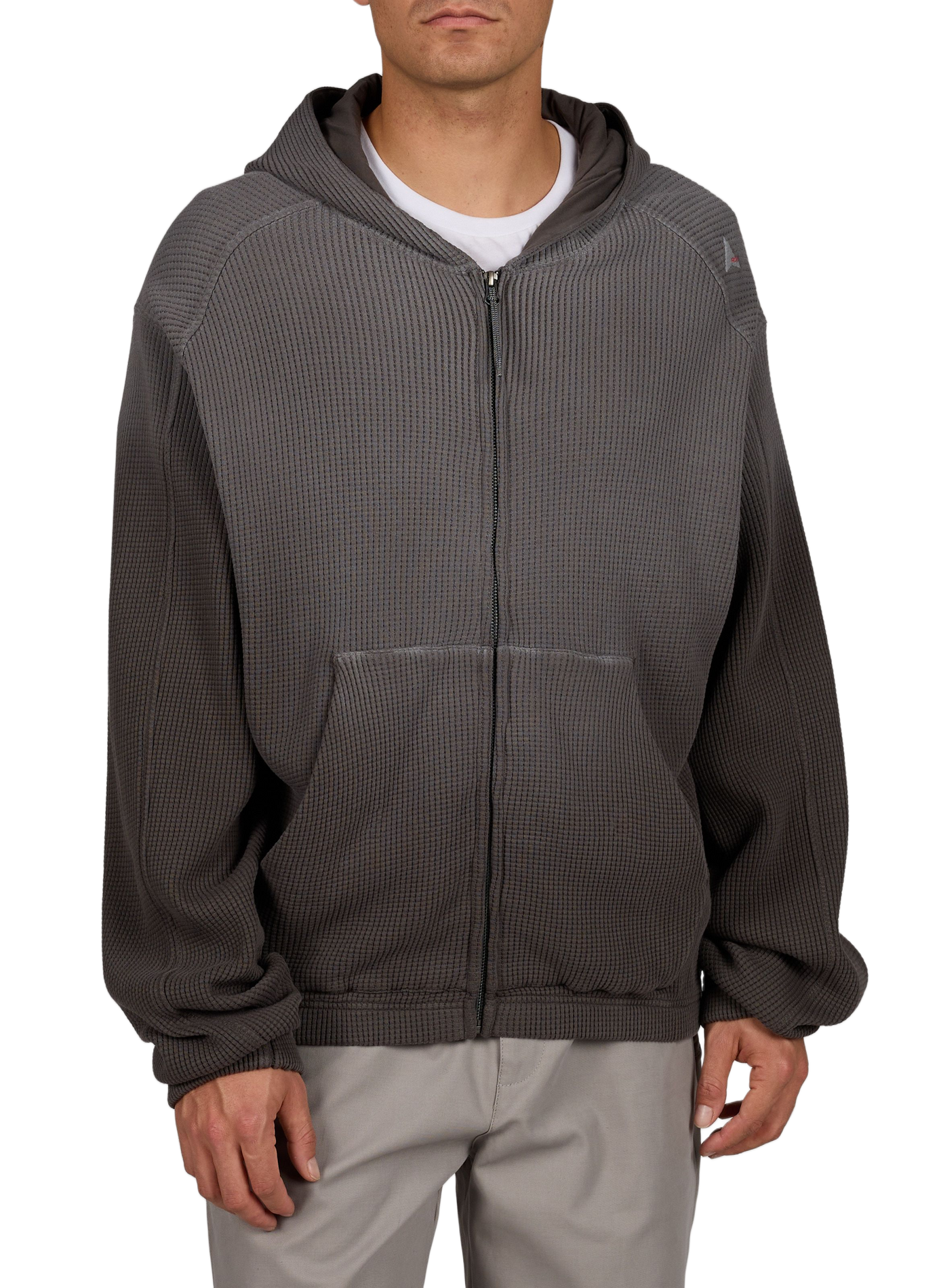 Oversized Bee Sun embossed cotton sweatshirt ROA Grey