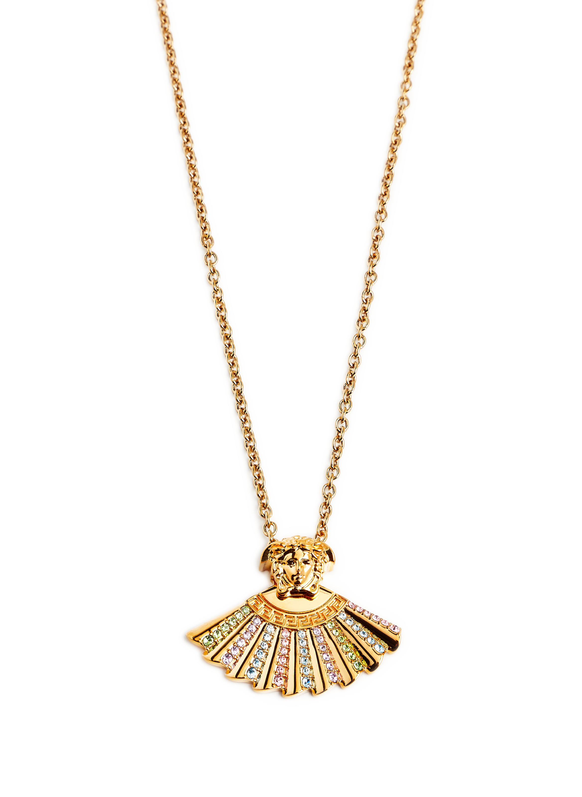 Collier pendentif Medusa et strass