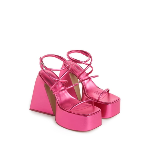 Sandales à talon en cuir