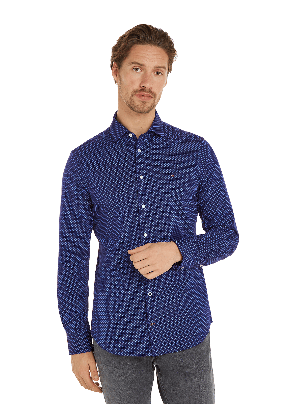  Printed cotton shirt TOMMY HILFIGER Blue