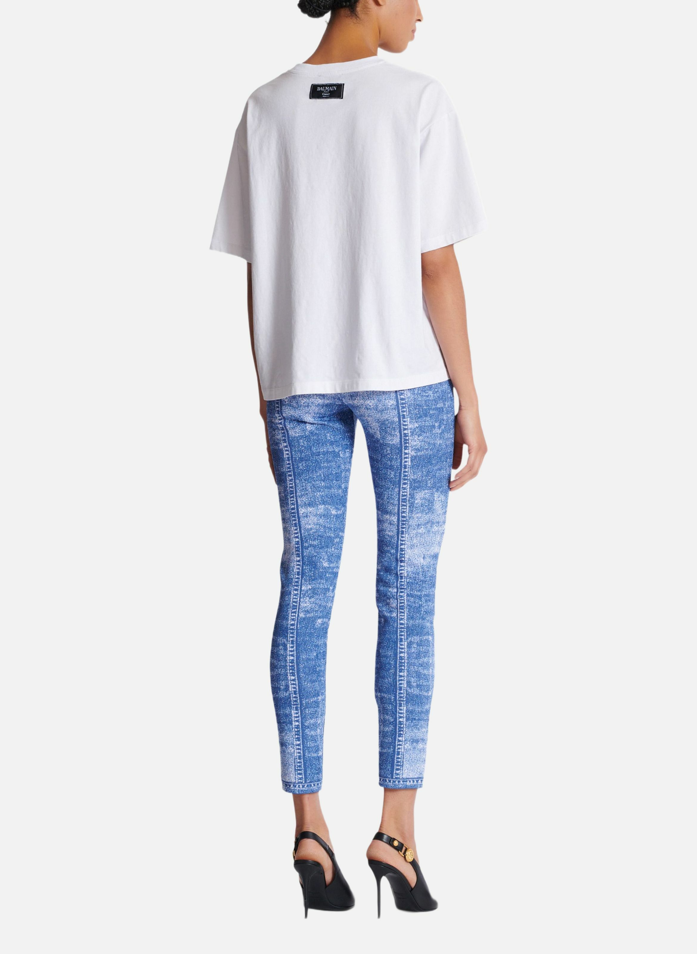 T-shirt à manches courtes imprimé kiss BALMAIN Blanc