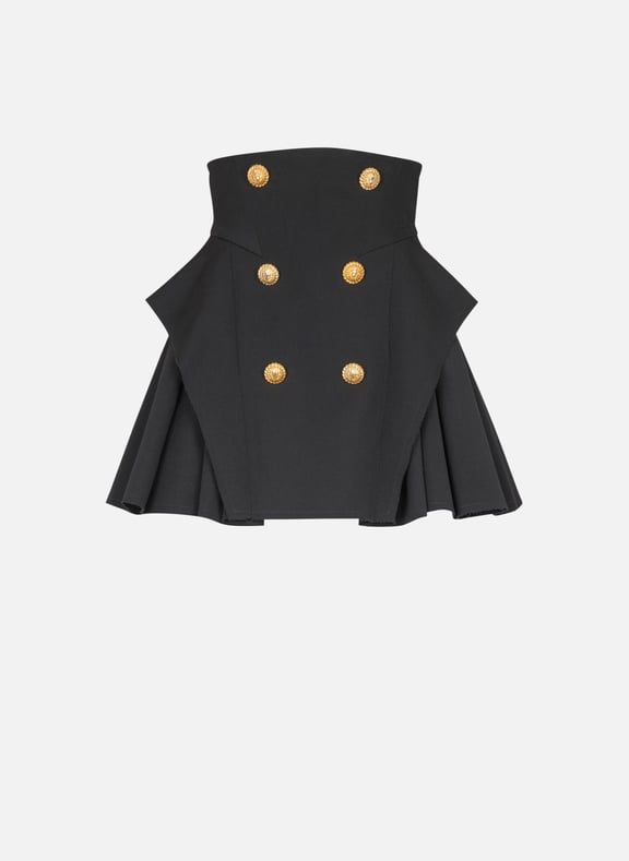 Jupe taille haute en grain de poudre Noir by BALMAIN BALMAIN Jupe taille haute en grain de poudre Noir