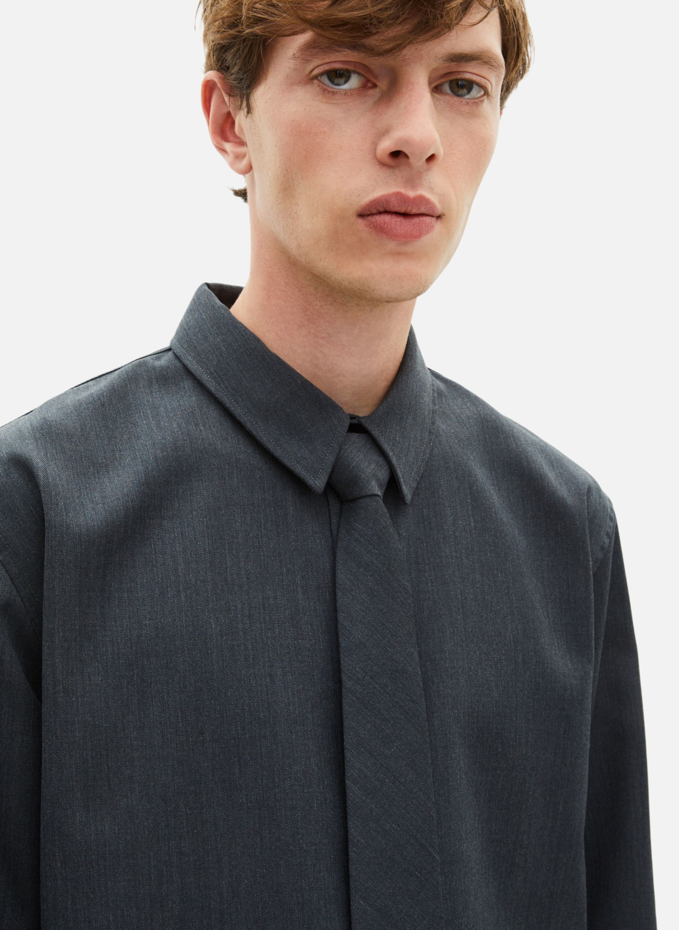 Chemise avec cravate THE KOOPLES Gris