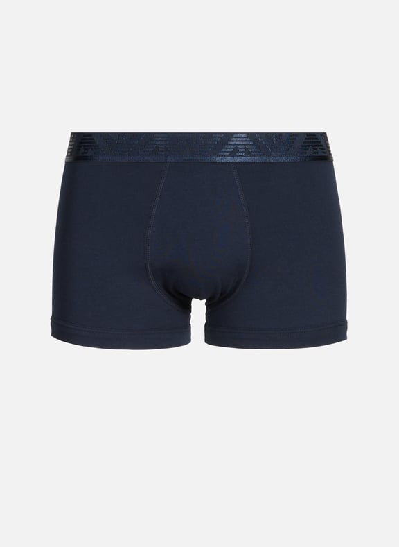 Lot de trois boxers en coton mélangé Bleu by EMPORIO ARMANI EMPORIO ARMANI Lot de trois boxers en coton mélangé Bleu