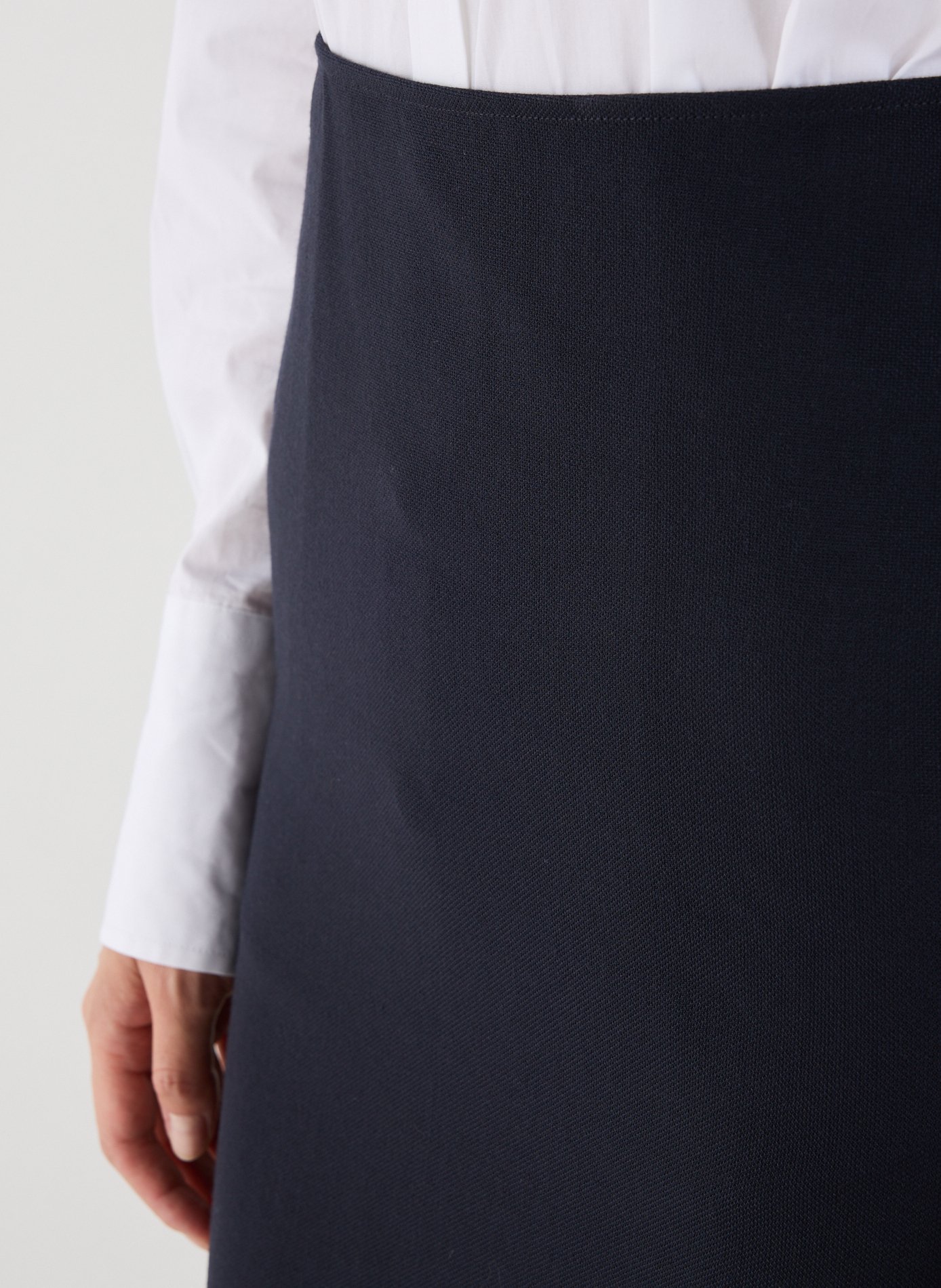 Flared Skirt with Kick Detail Blue