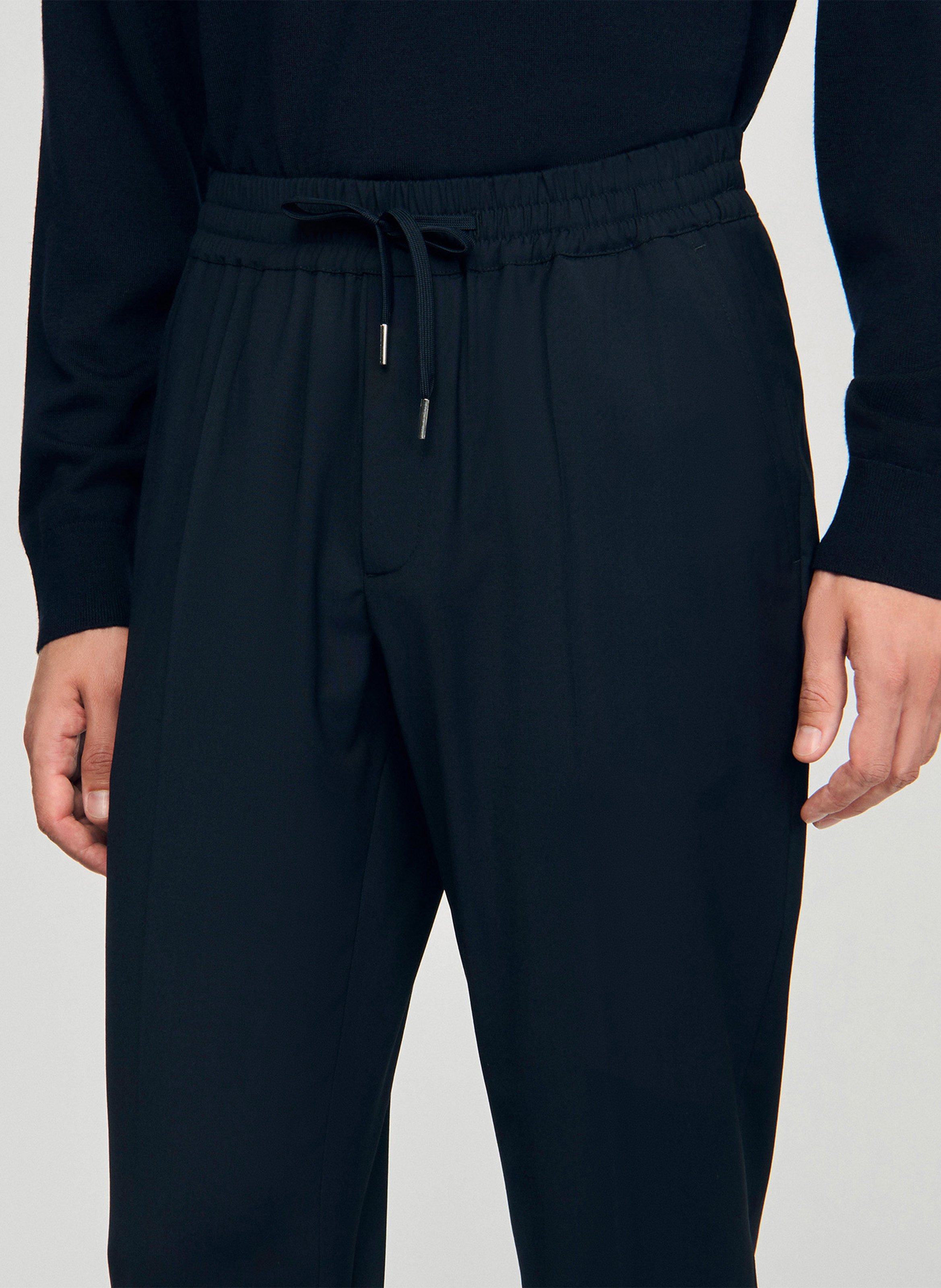 Pantalon droit élastiqué SANDRO Bleu