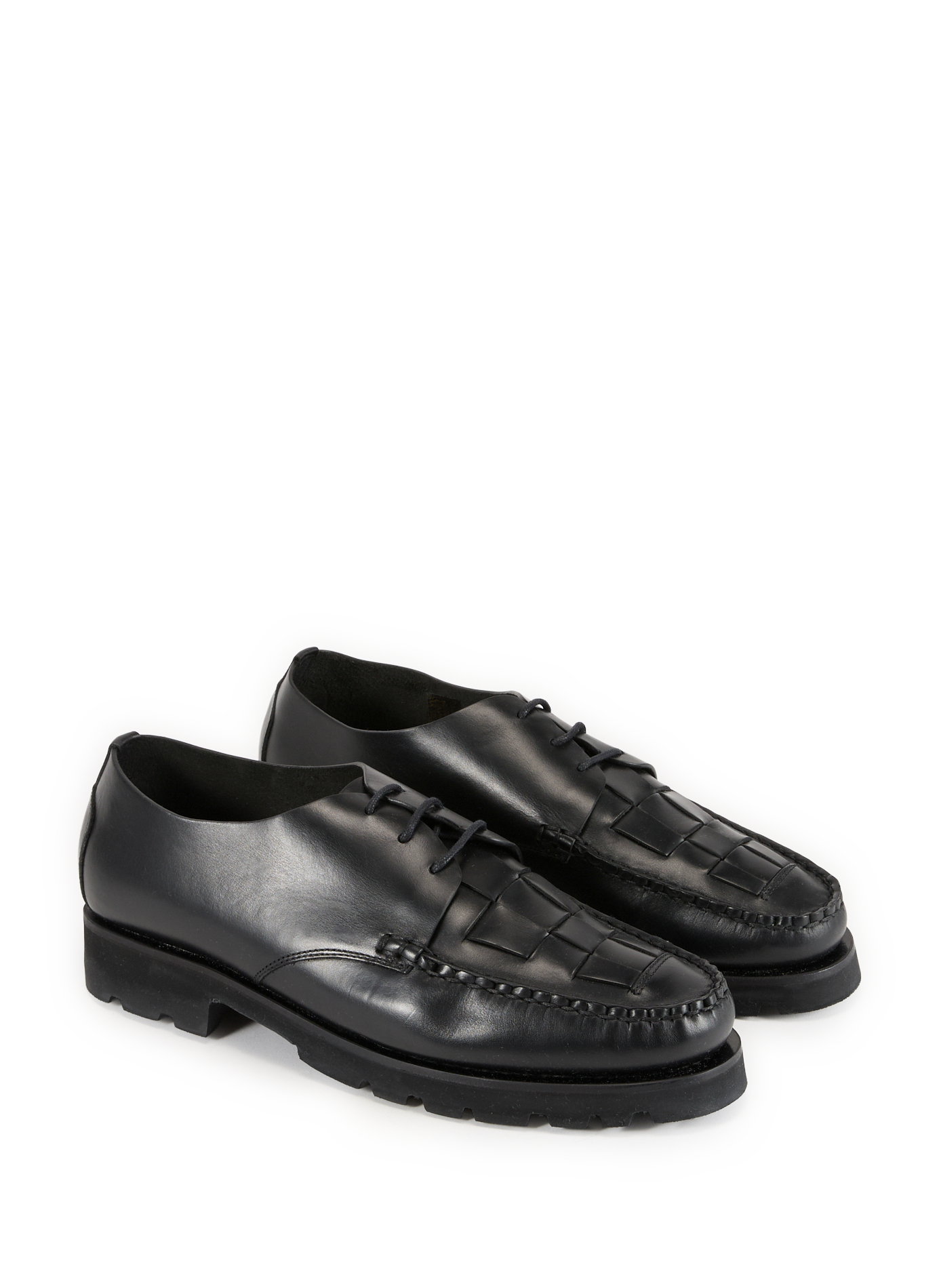 Scalloped leather loafers HEREU Black