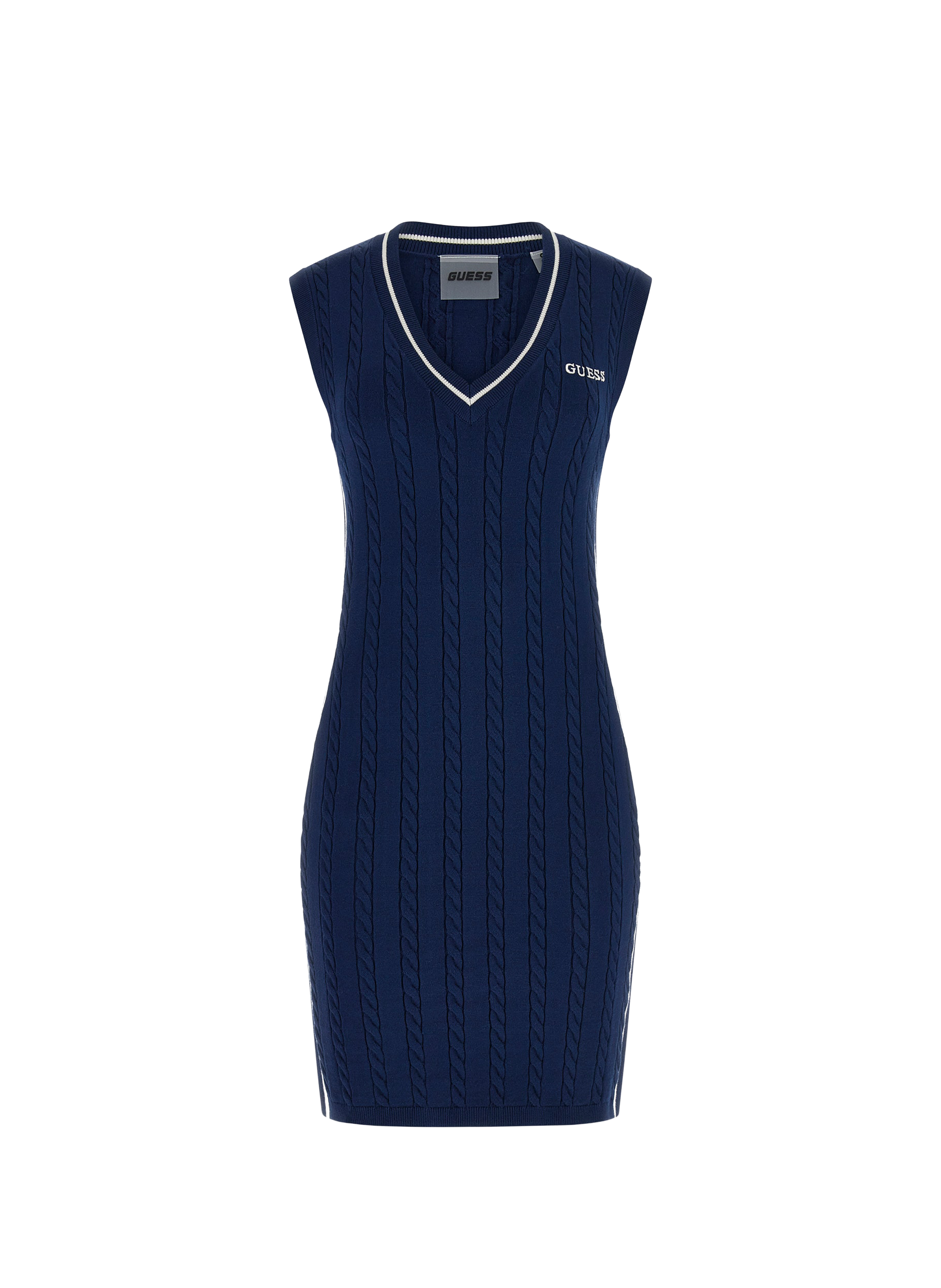 Robe courte sans manches côtelée GUESS Noir