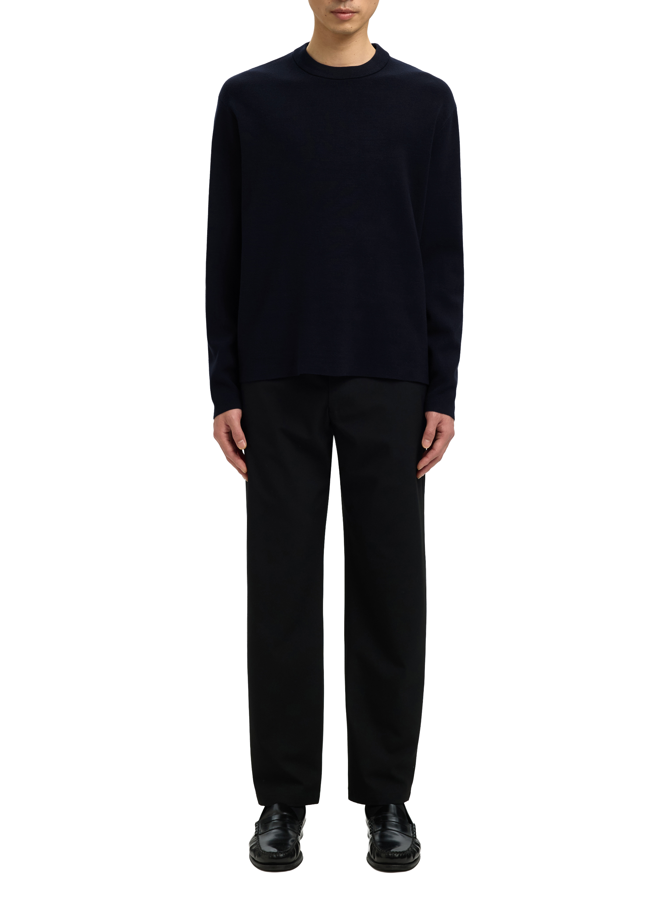 Pull droit à col côtelé SELECTED Bleu