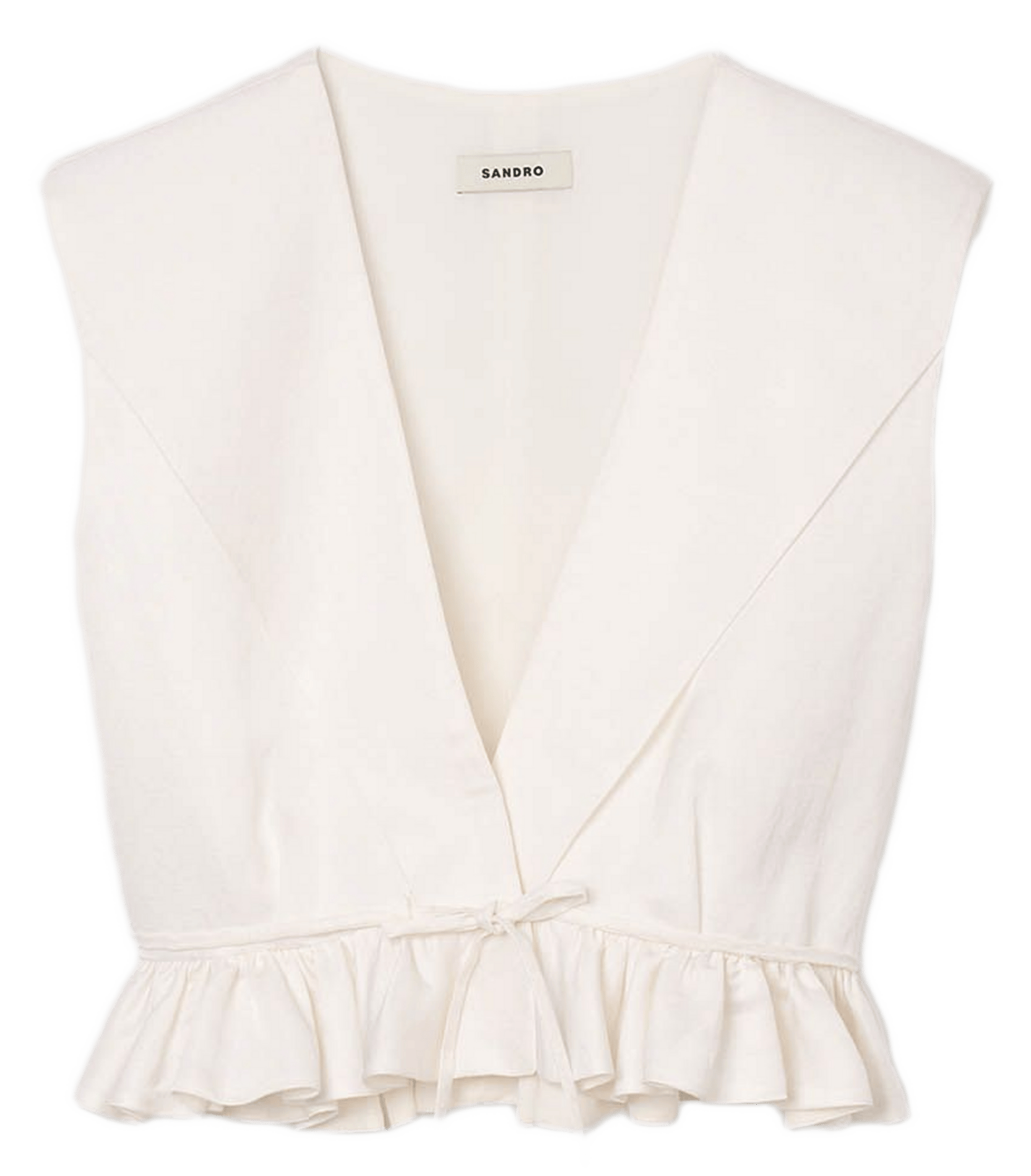 Top cintré col v SANDRO Beige