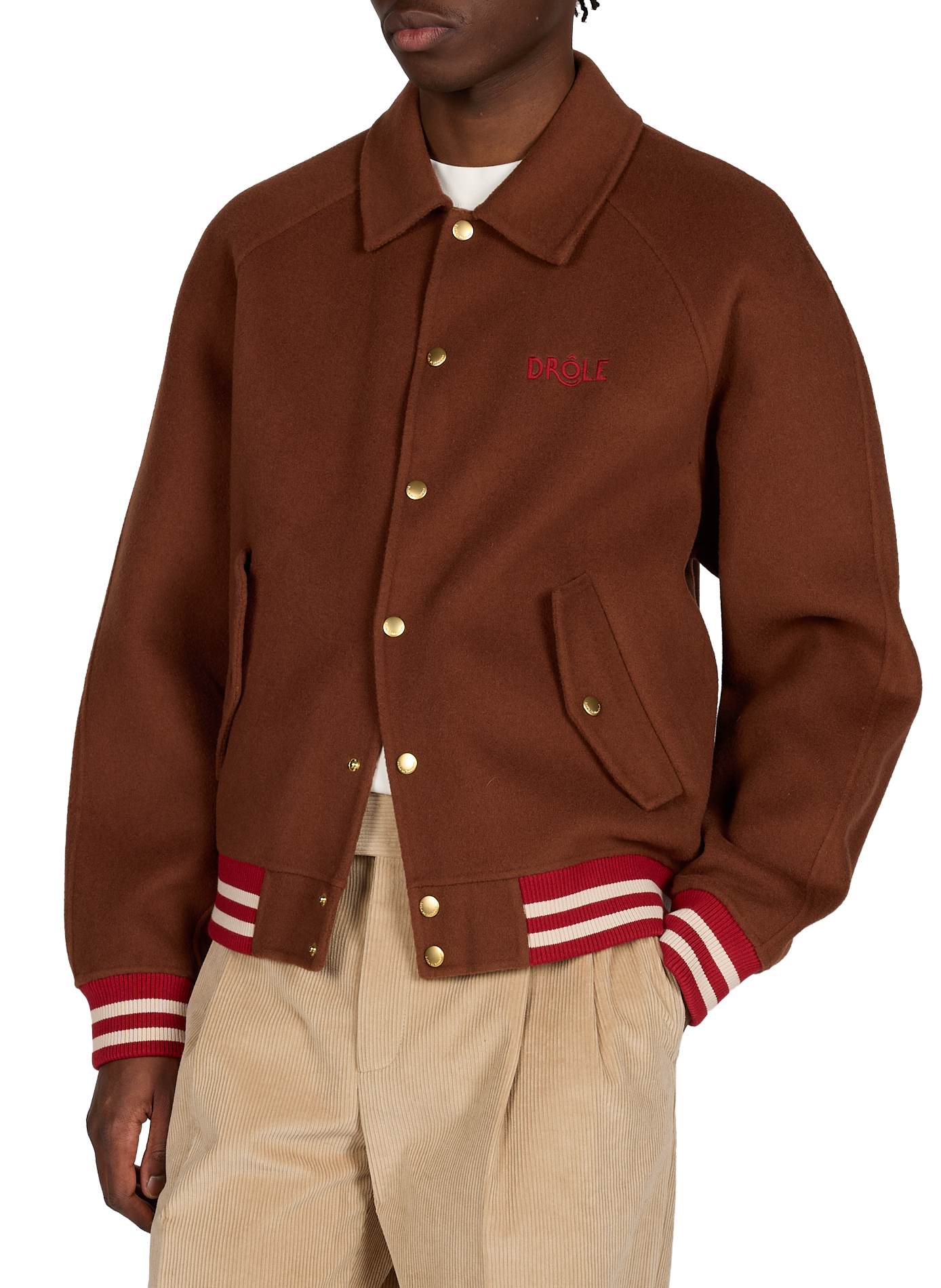 Jacket with classic collar in blended wool DROLE DE MONSIEUR Brown
