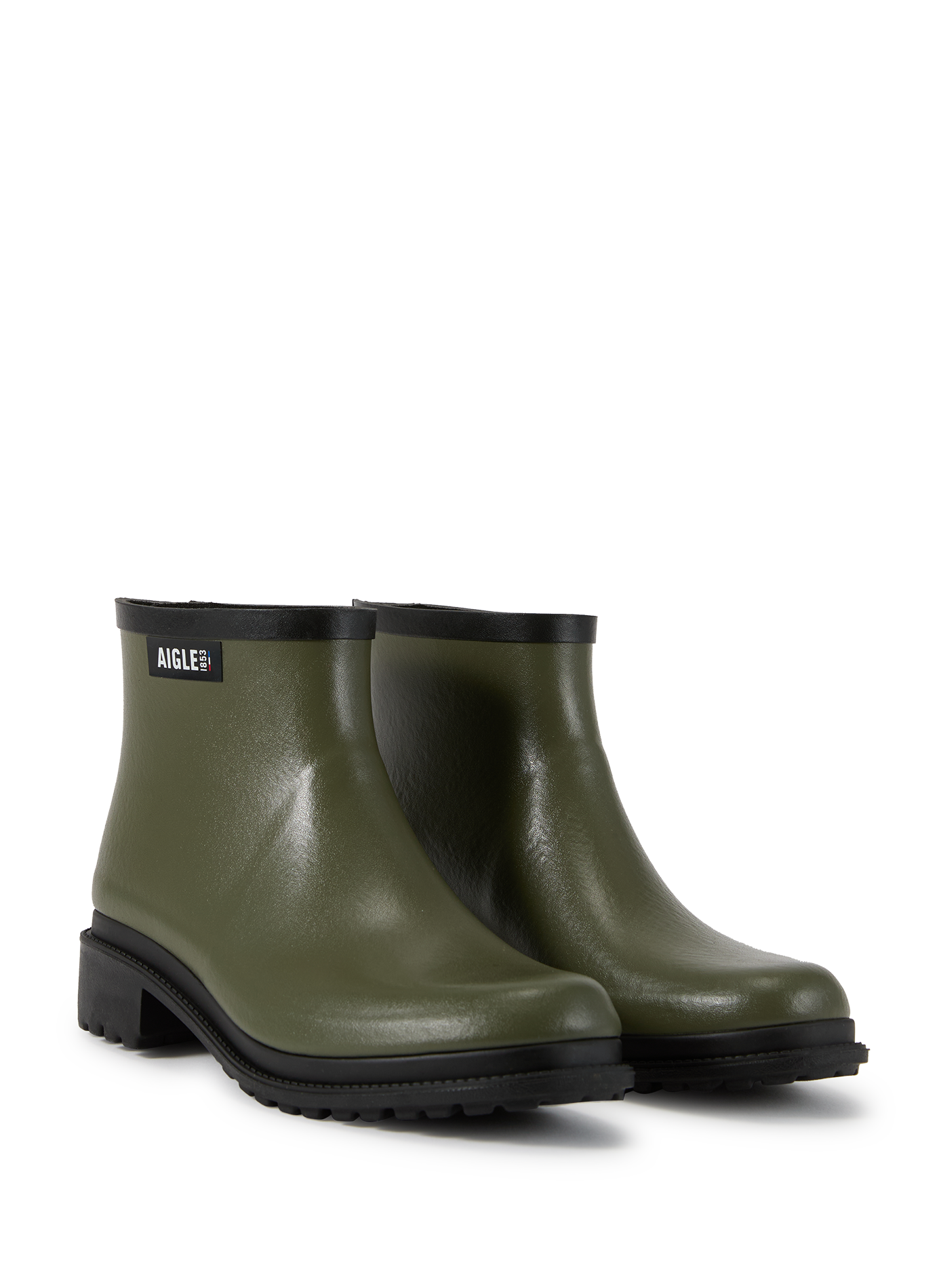 Bottine unie à semelles crantées AIGLE Kaki