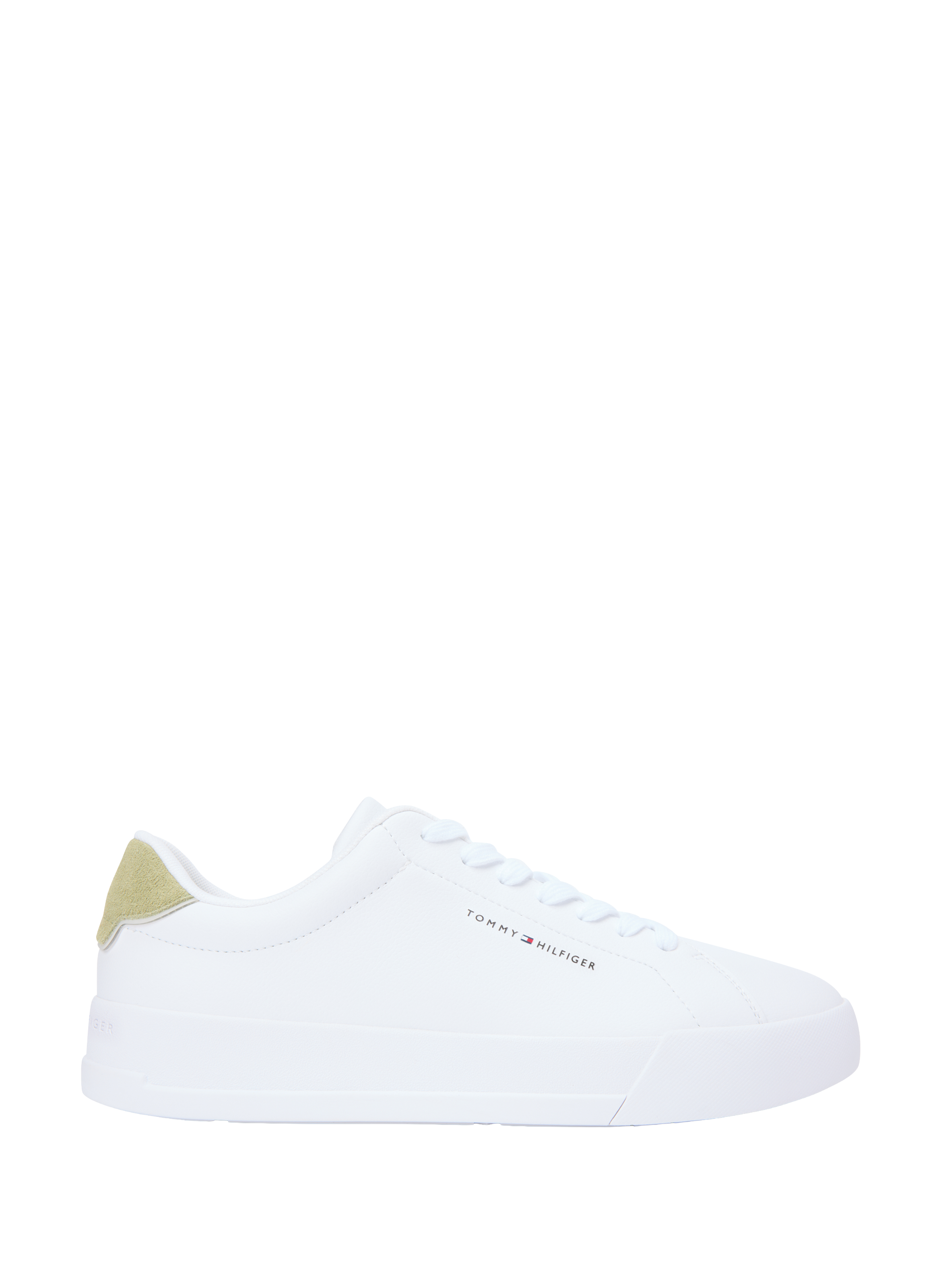 Grain effect leather sneakers TOMMY HILFIGER White