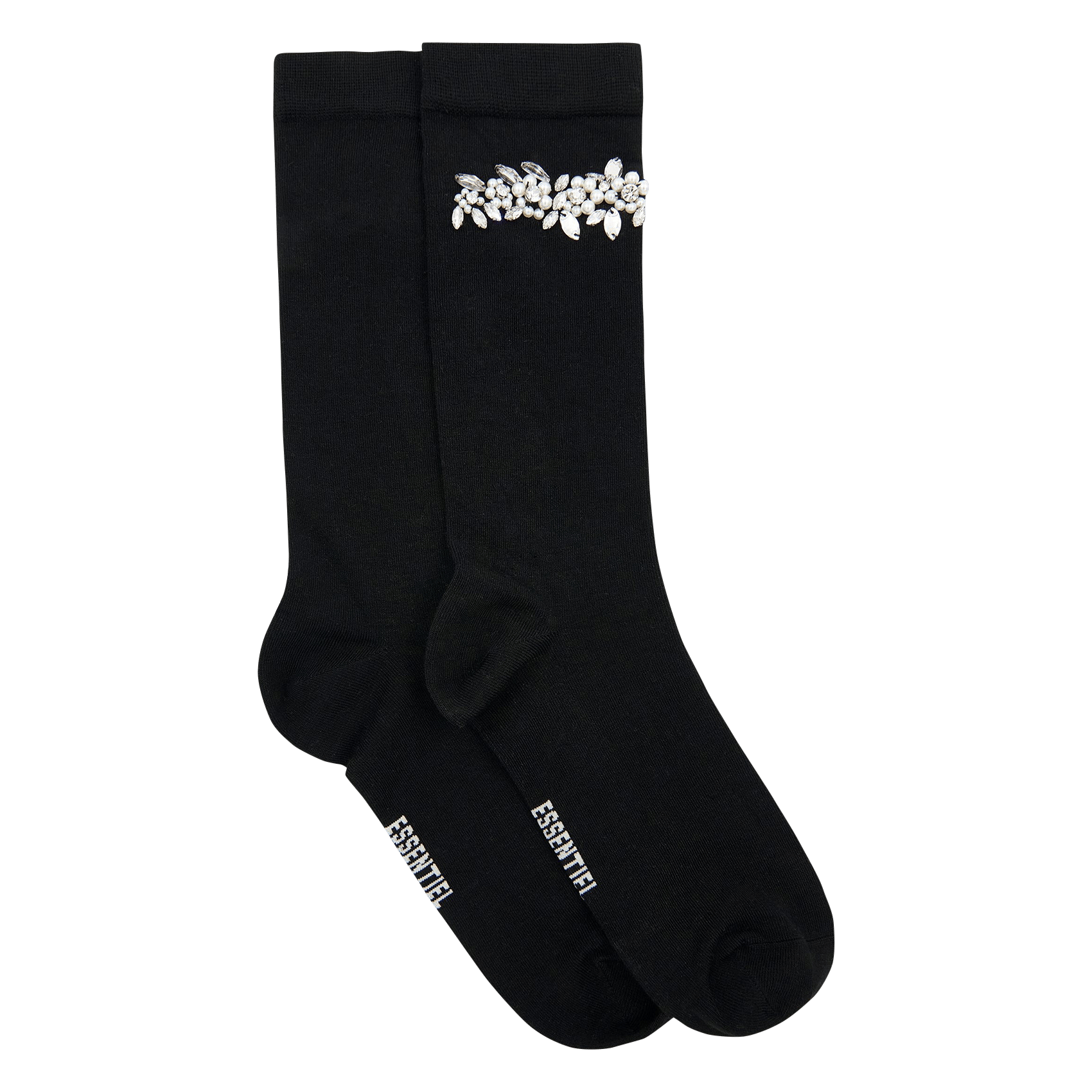 Chaussettes hautes côtelées à perles Jiota ESSENTIEL ANTWERP Noir