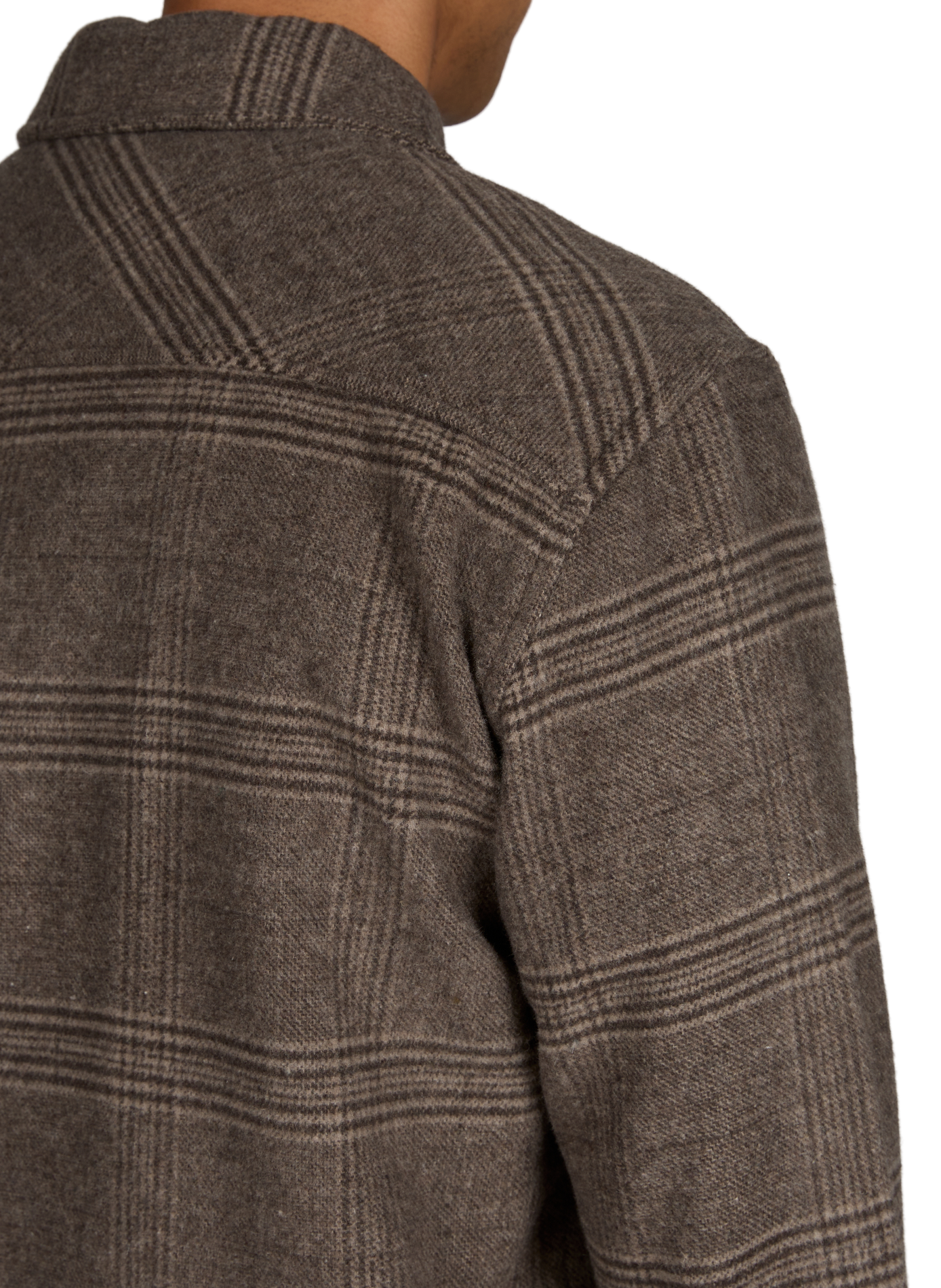 Wool-blend check overshirt SAMSOE SAMSOE Black