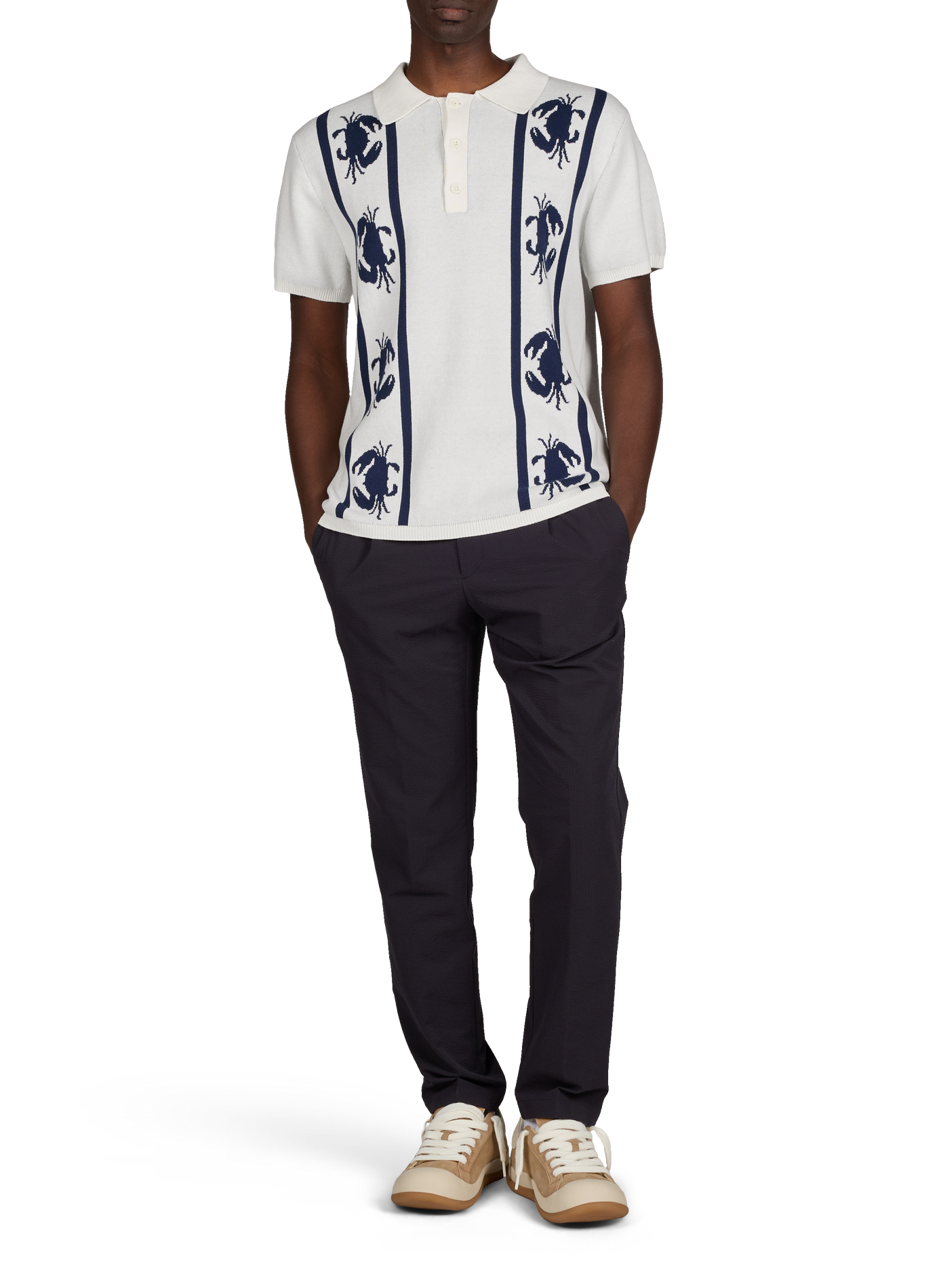 Polo Chapu Crabs à manches courtes en coton MAISON LABICHE Beige